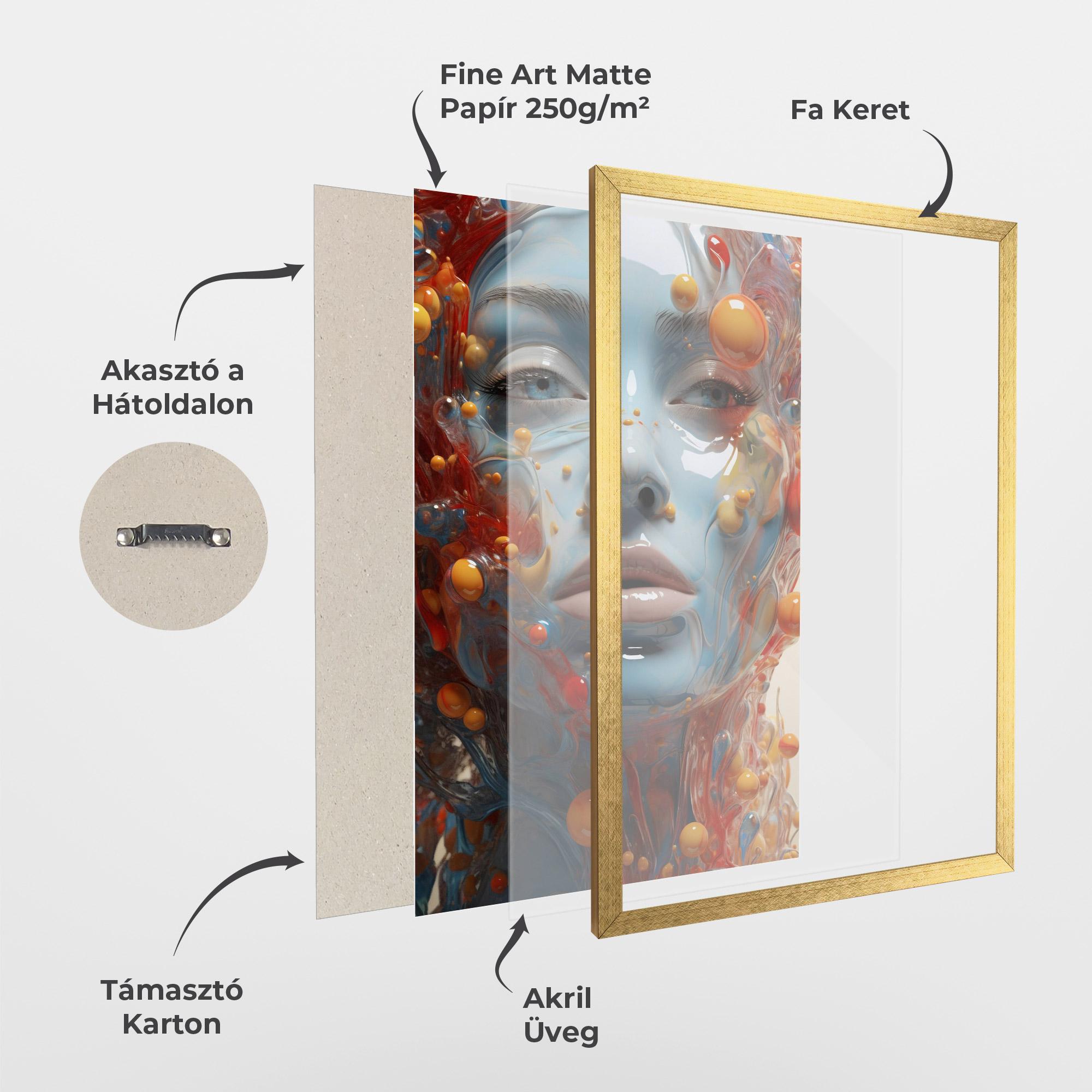 Keretezett Poszter Pretty Blue Face mockup 1