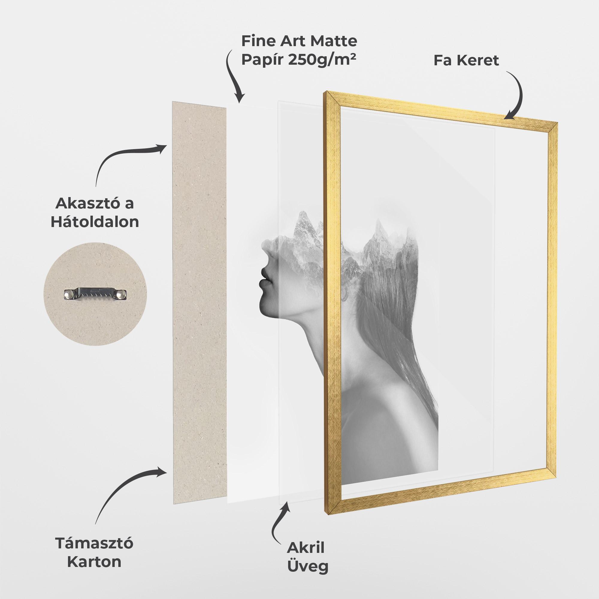 Keretezett Poszter Woman Mountains View mockup 1