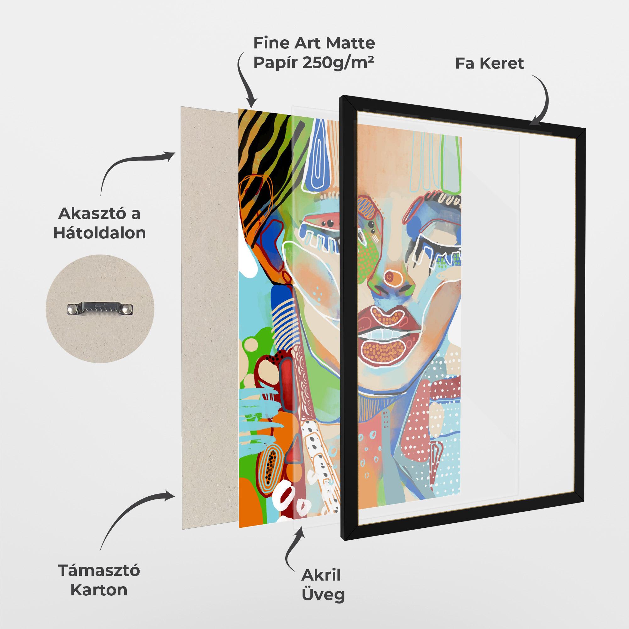 Keretezett Poszter Abstract Art Woman mockup 1