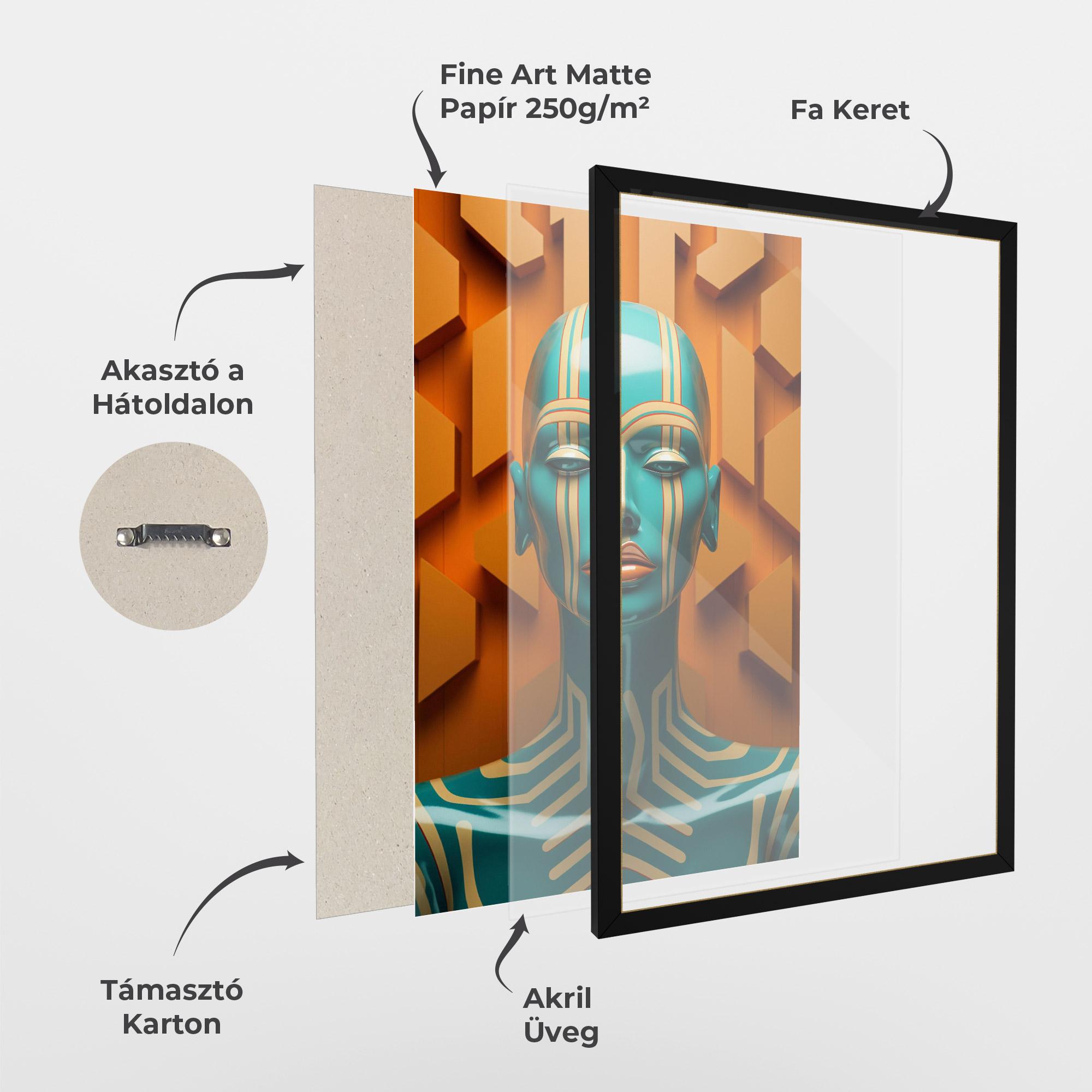 Keretezett Poszter Abstract Blue Woman mockup 1