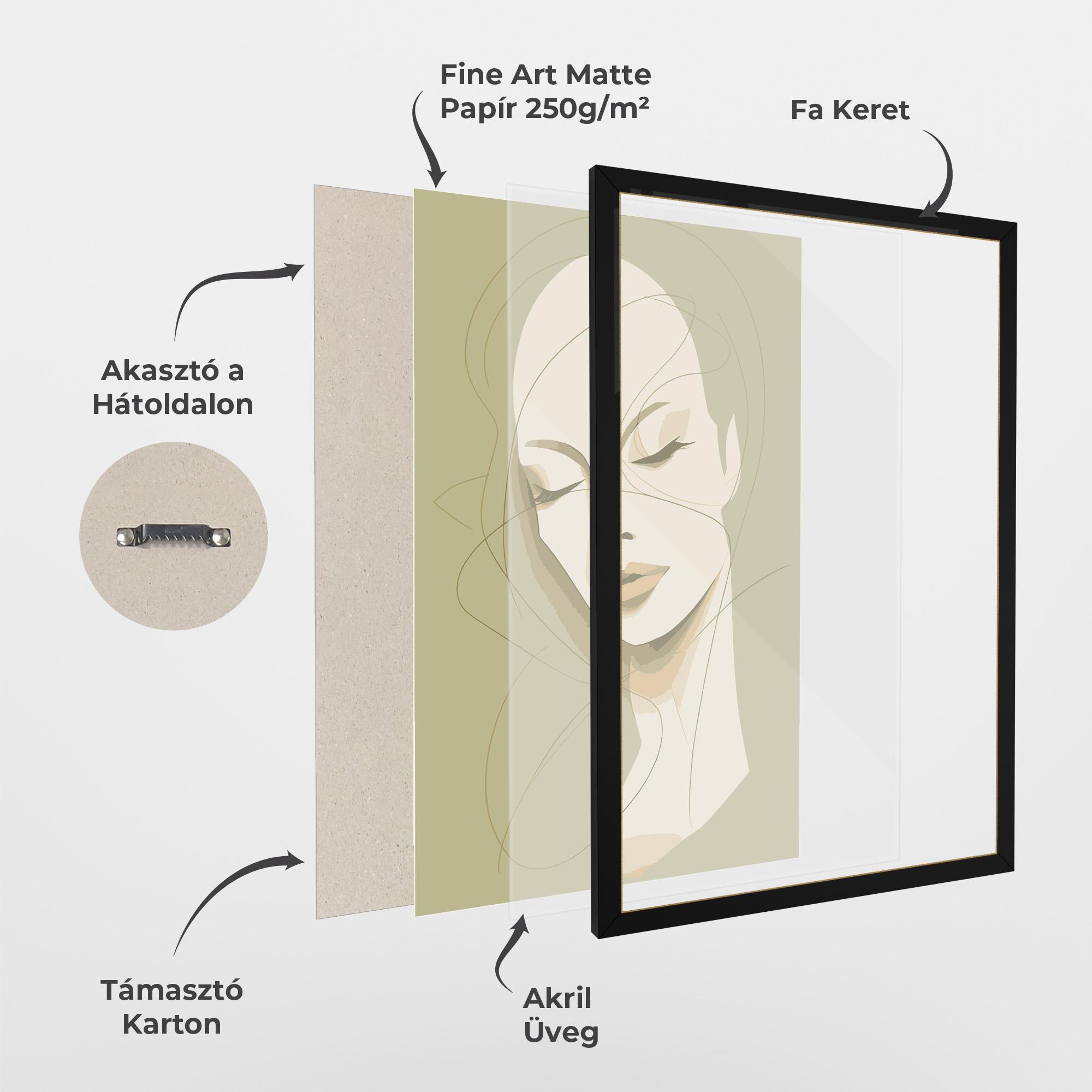 Keretezett Poszter Cream Woman Head mockup 1