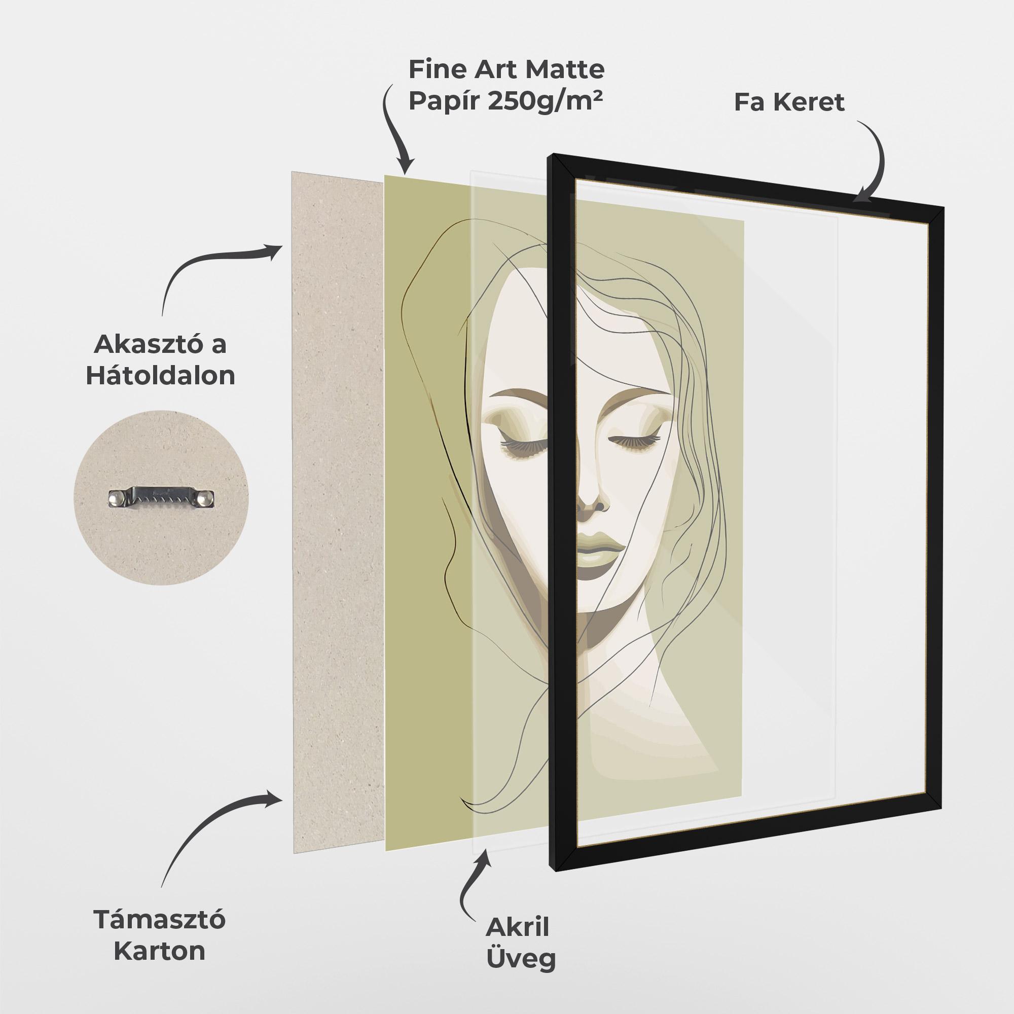 Keretezett Poszter Cream Womans Face mockup 1