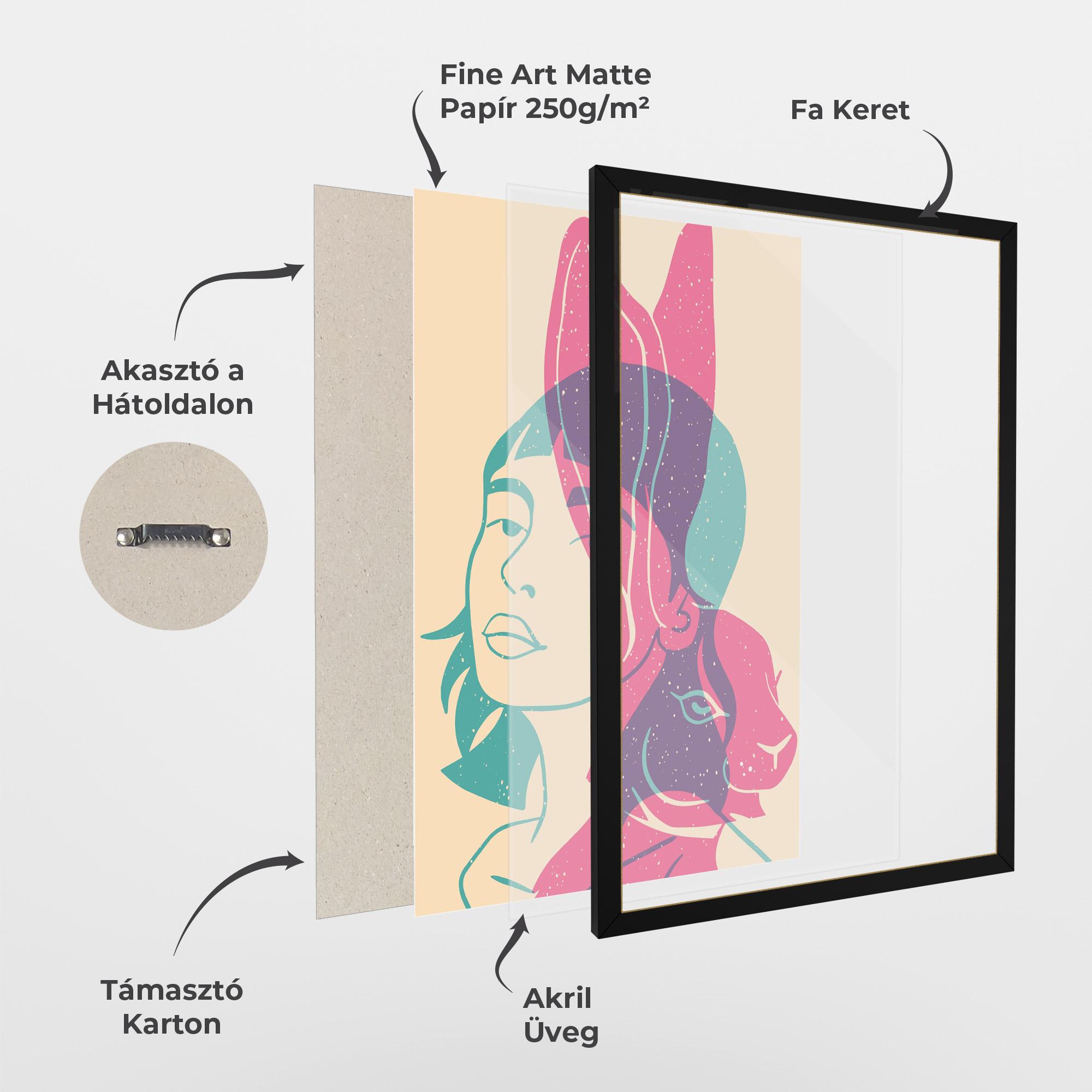 Keretezett Poszter Girl Rabbit mockup 1