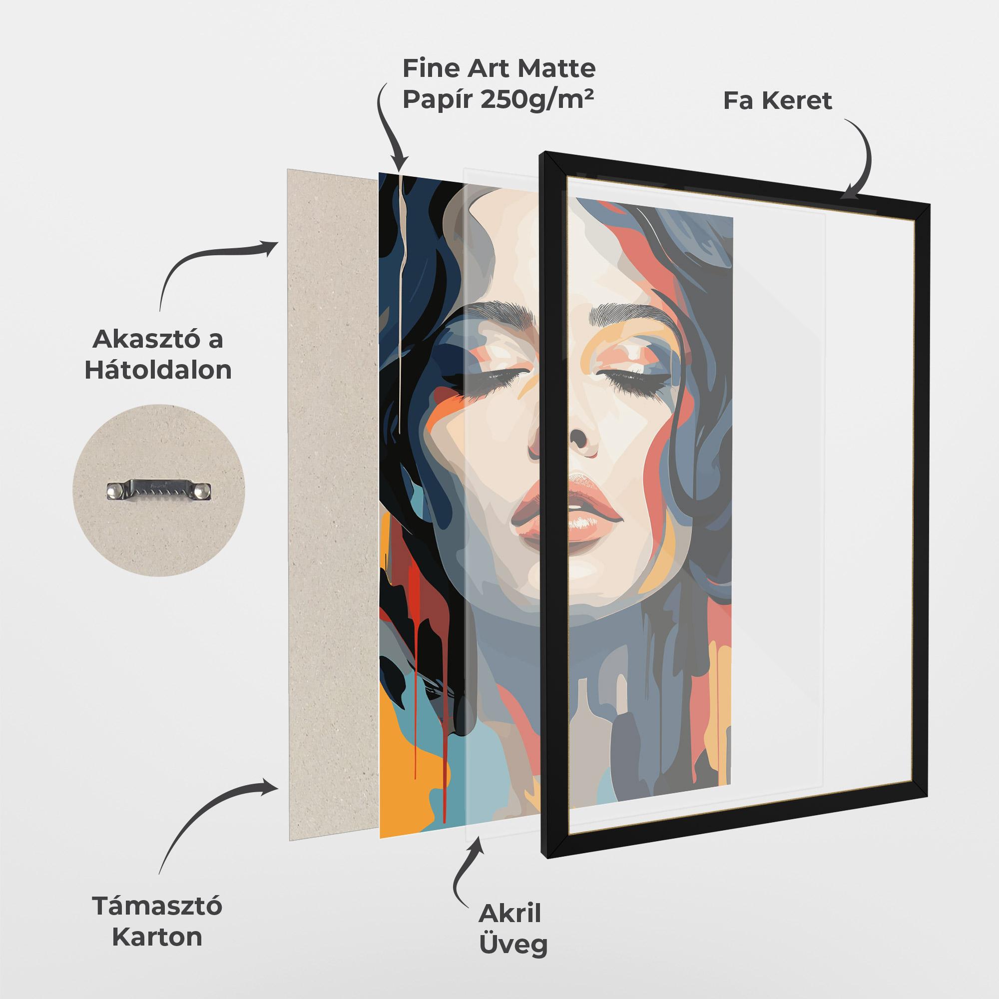 Keretezett Poszter Juicy Abstract Lips mockup 1