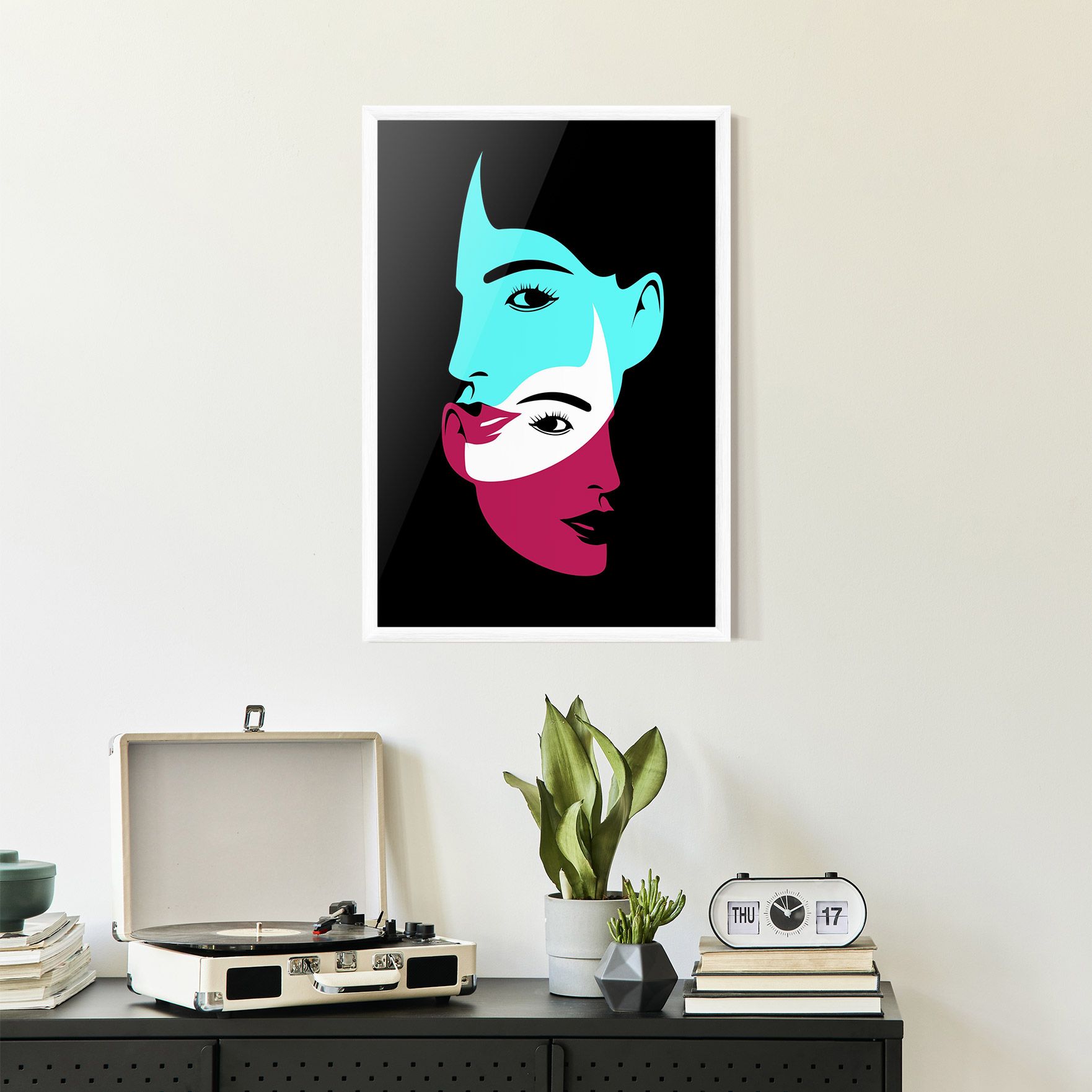 Blue Pink Women mockup 2