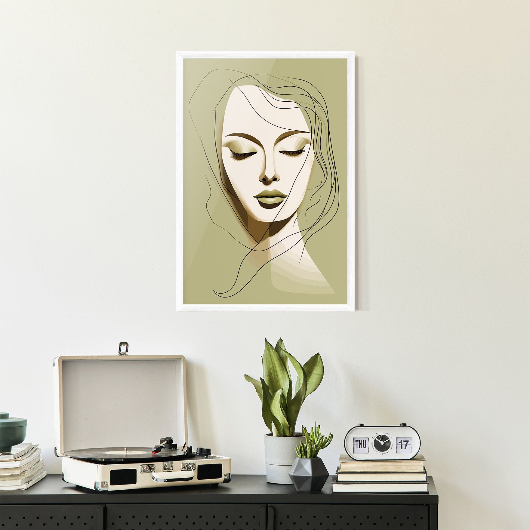 Cream Womans Face mockup 2