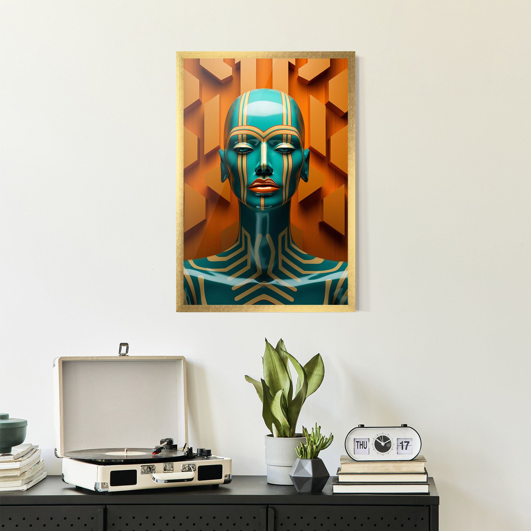 Abstract Blue Woman mockup 2