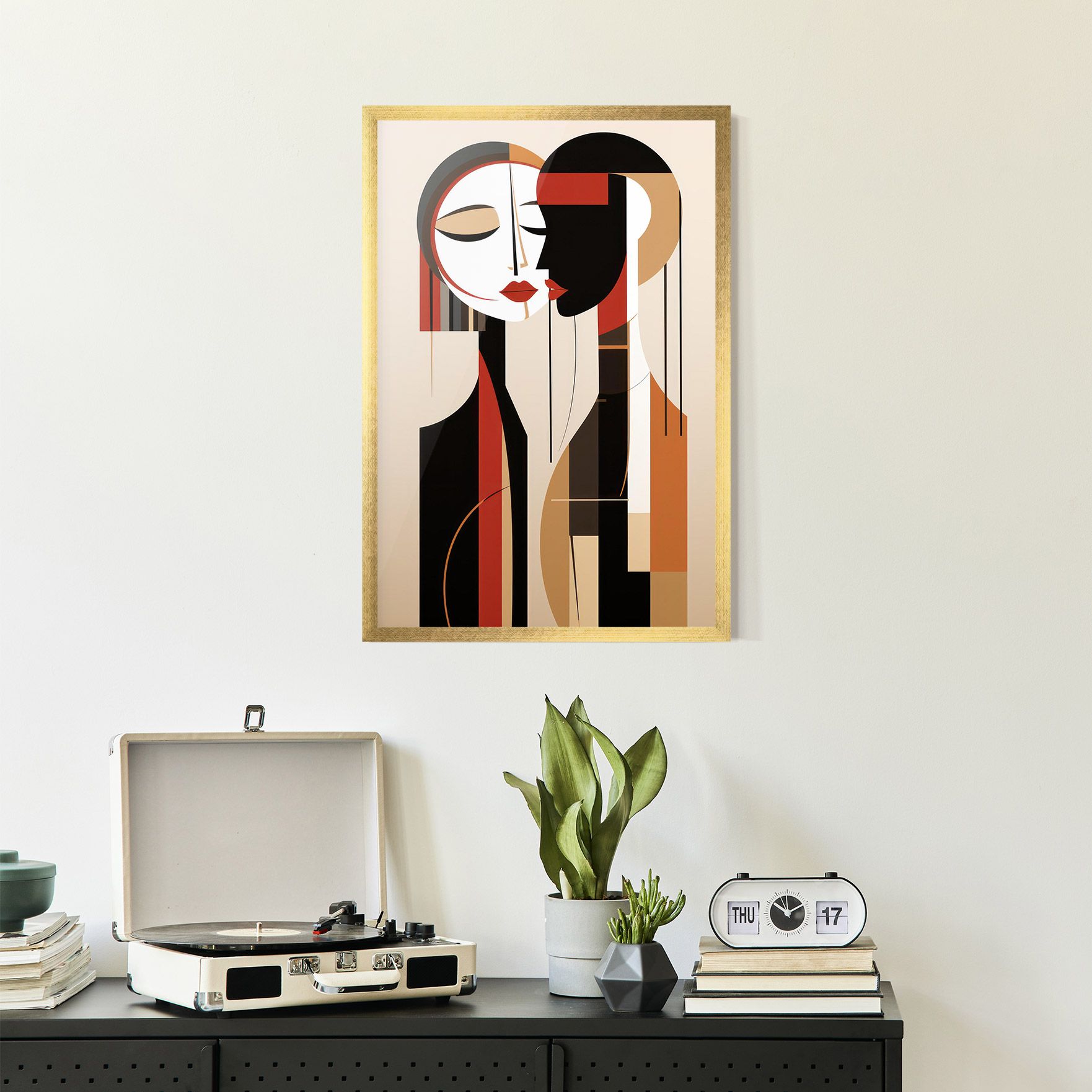 Abstract Couple Kissing mockup 2