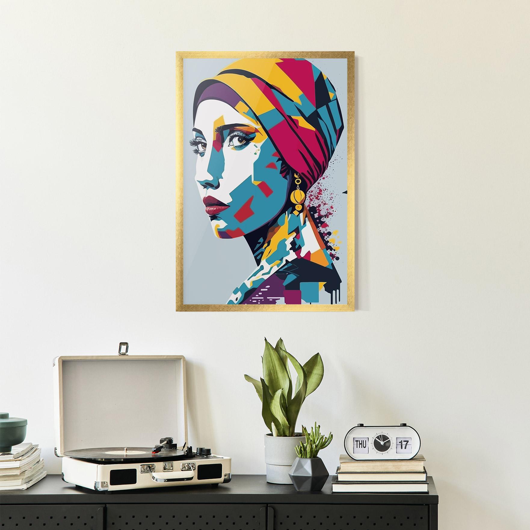 Keretezett Poszter Long Face Woman mockup 2