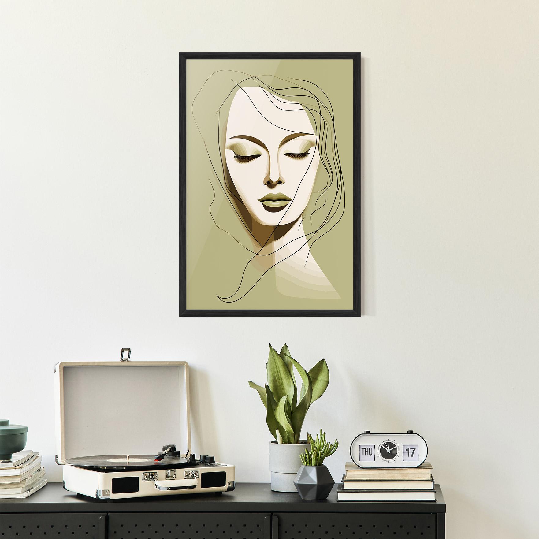 Keretezett Poszter Cream Womans Face mockup 2