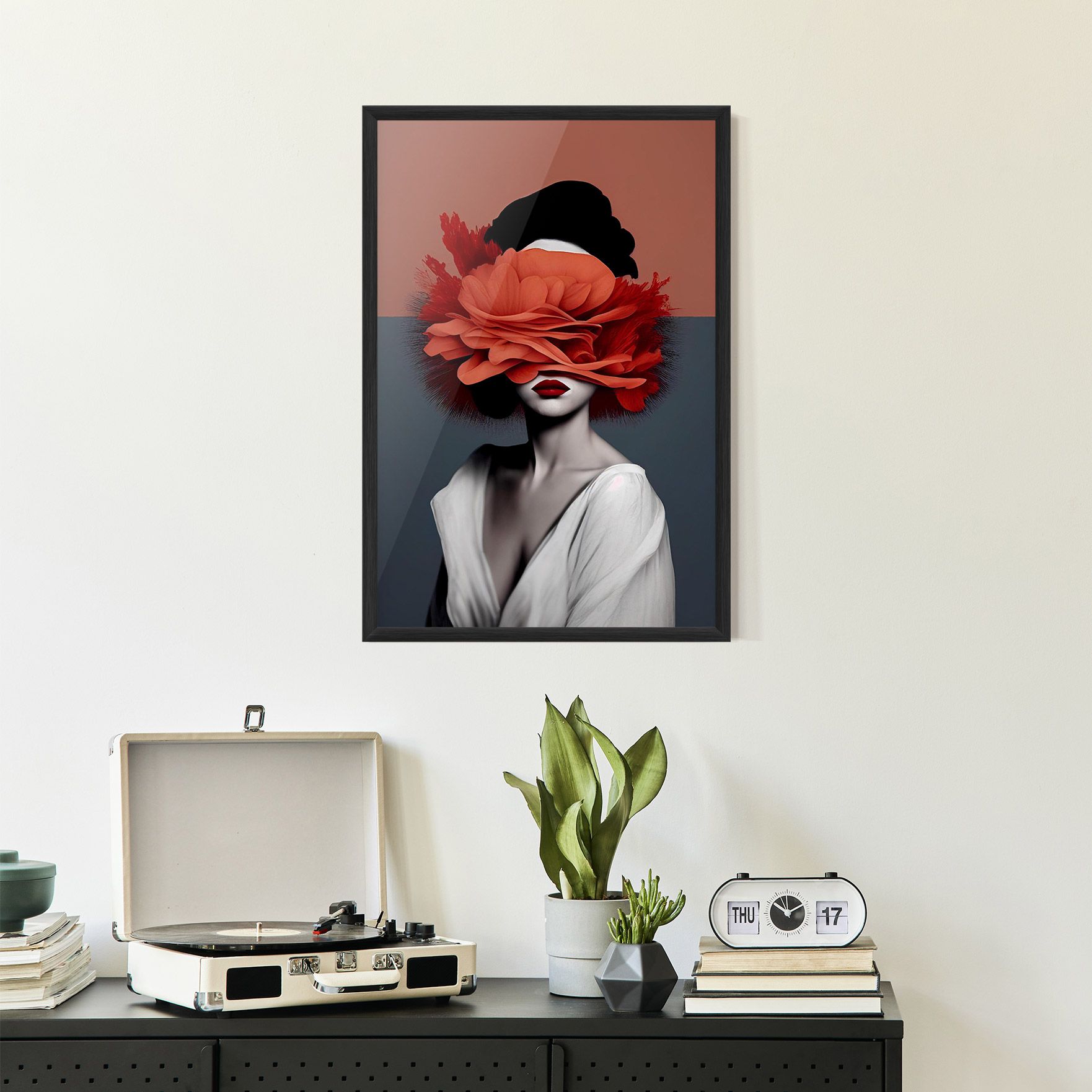 Red Flower Woman mockup 2