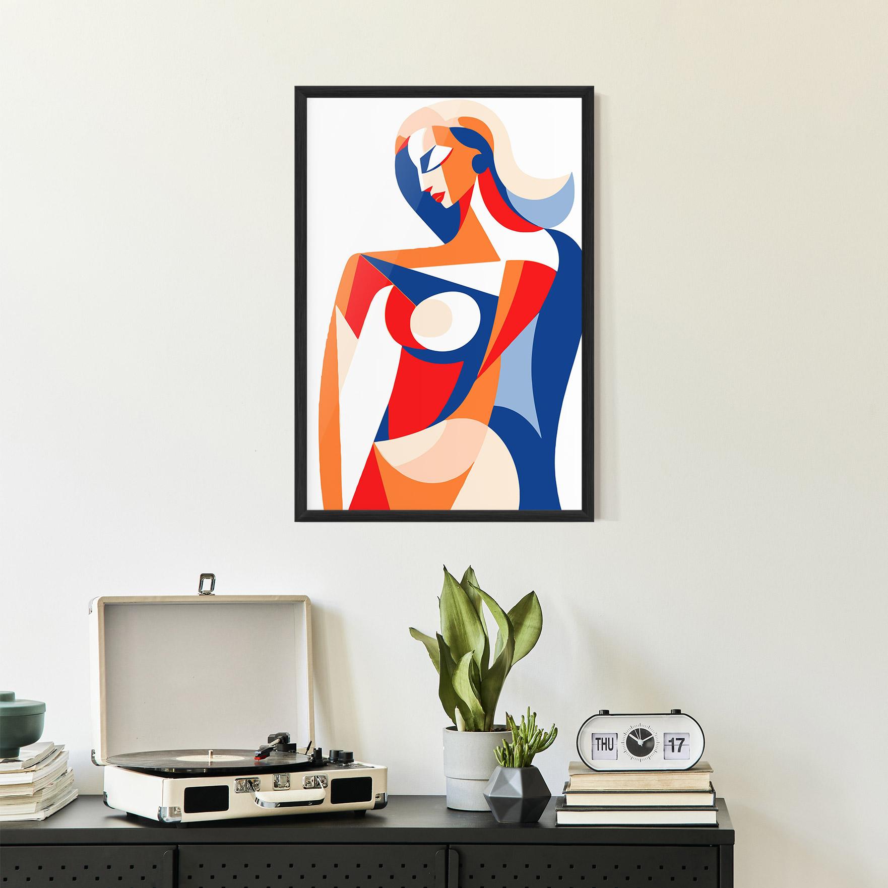 Keretezett Poszter White Hair Woman mockup 2