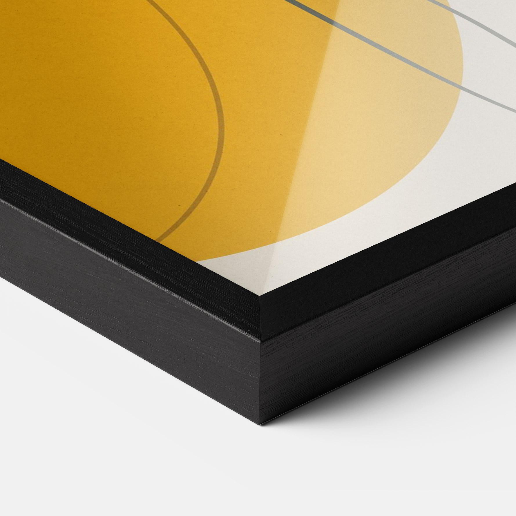 Keretezett Poszter Yellow Circle Lady mockup 3