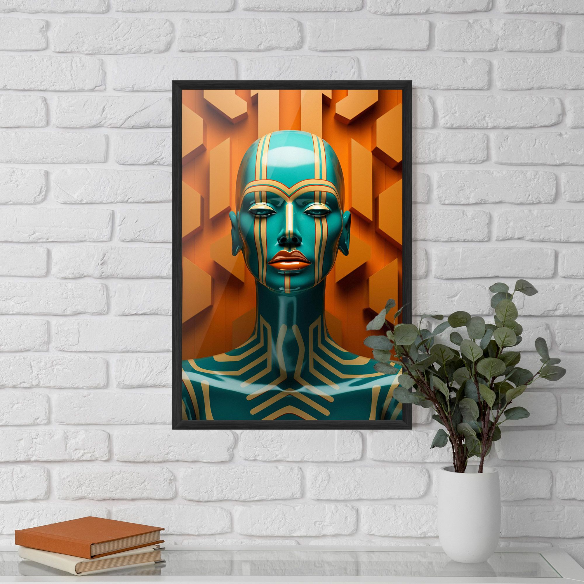 Abstract Blue Woman mockup 5
