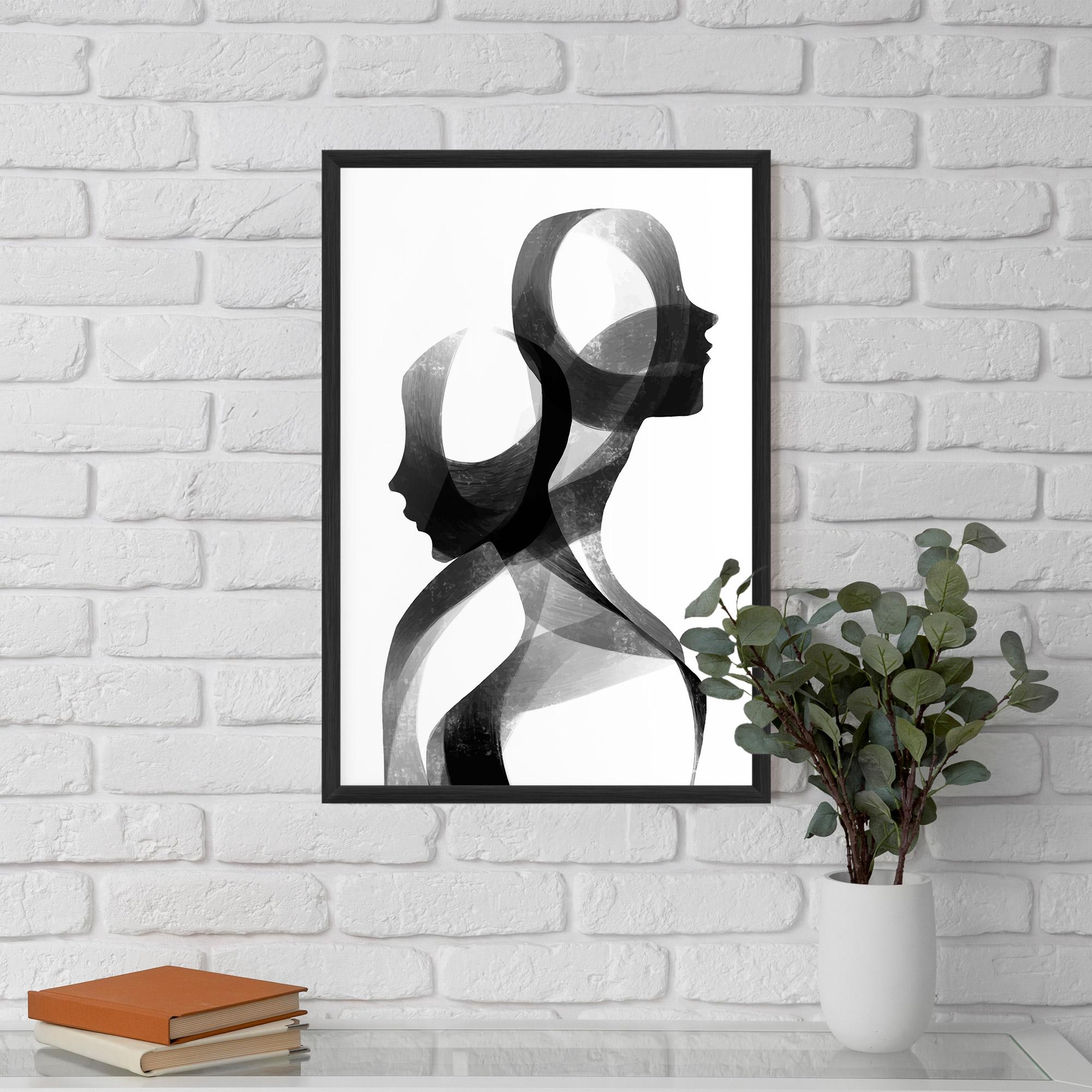 Keretezett Poszter Abstract Grey Couple mockup 5