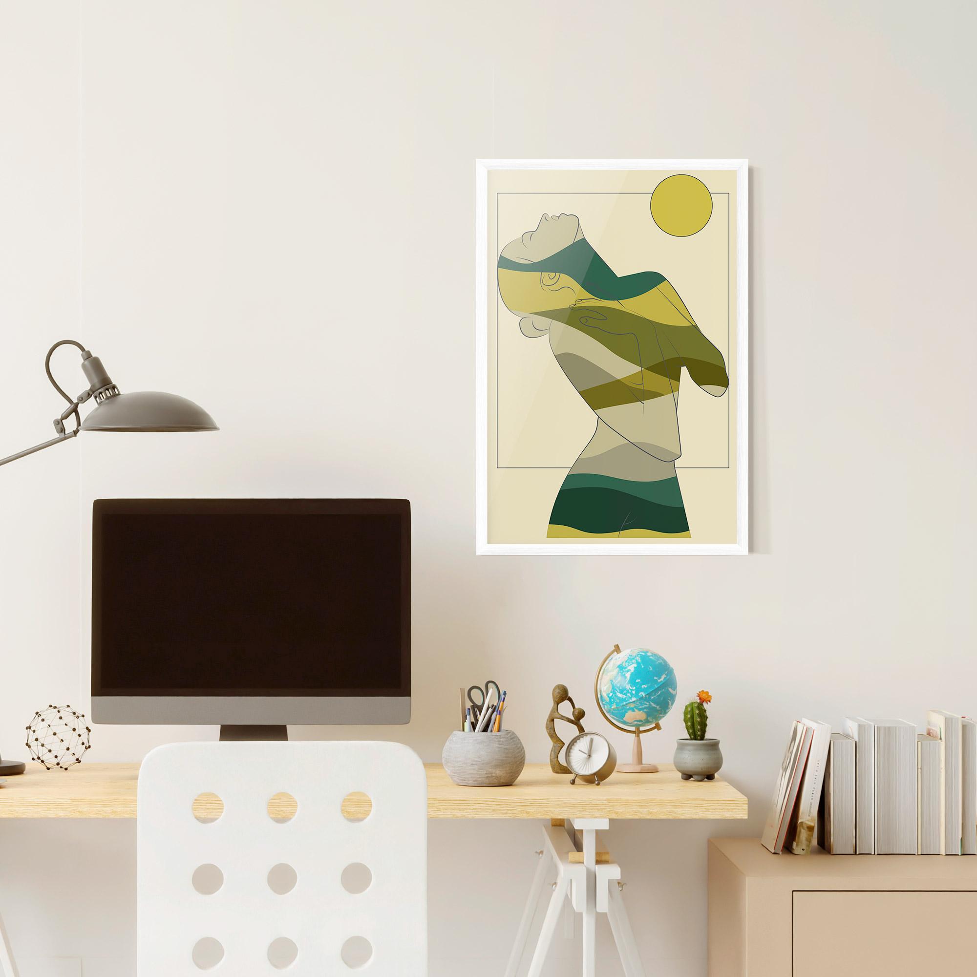 Keretezett Poszter Green Nature Woman mockup 6