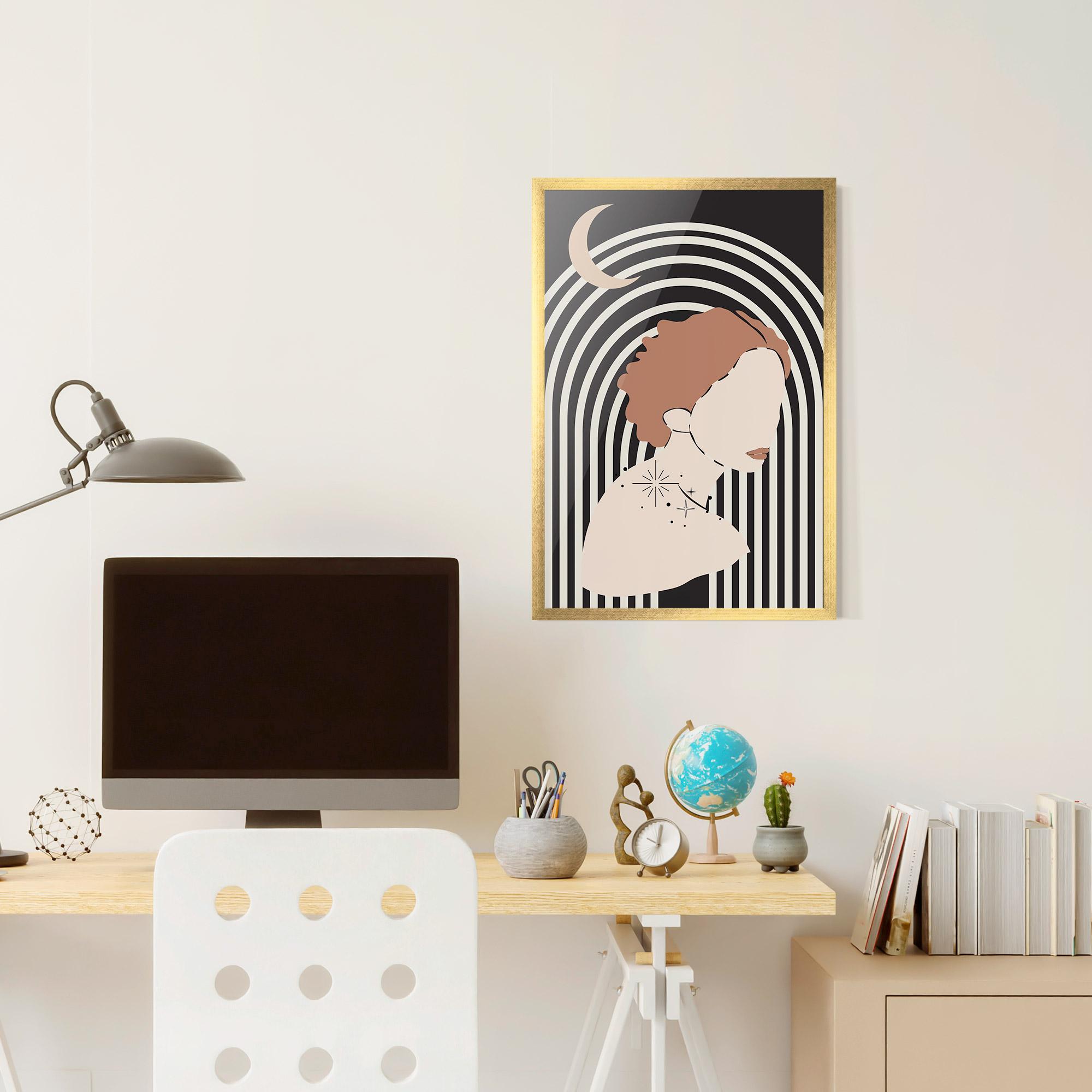 Keretezett Poszter Woman Orange Lips mockup 6