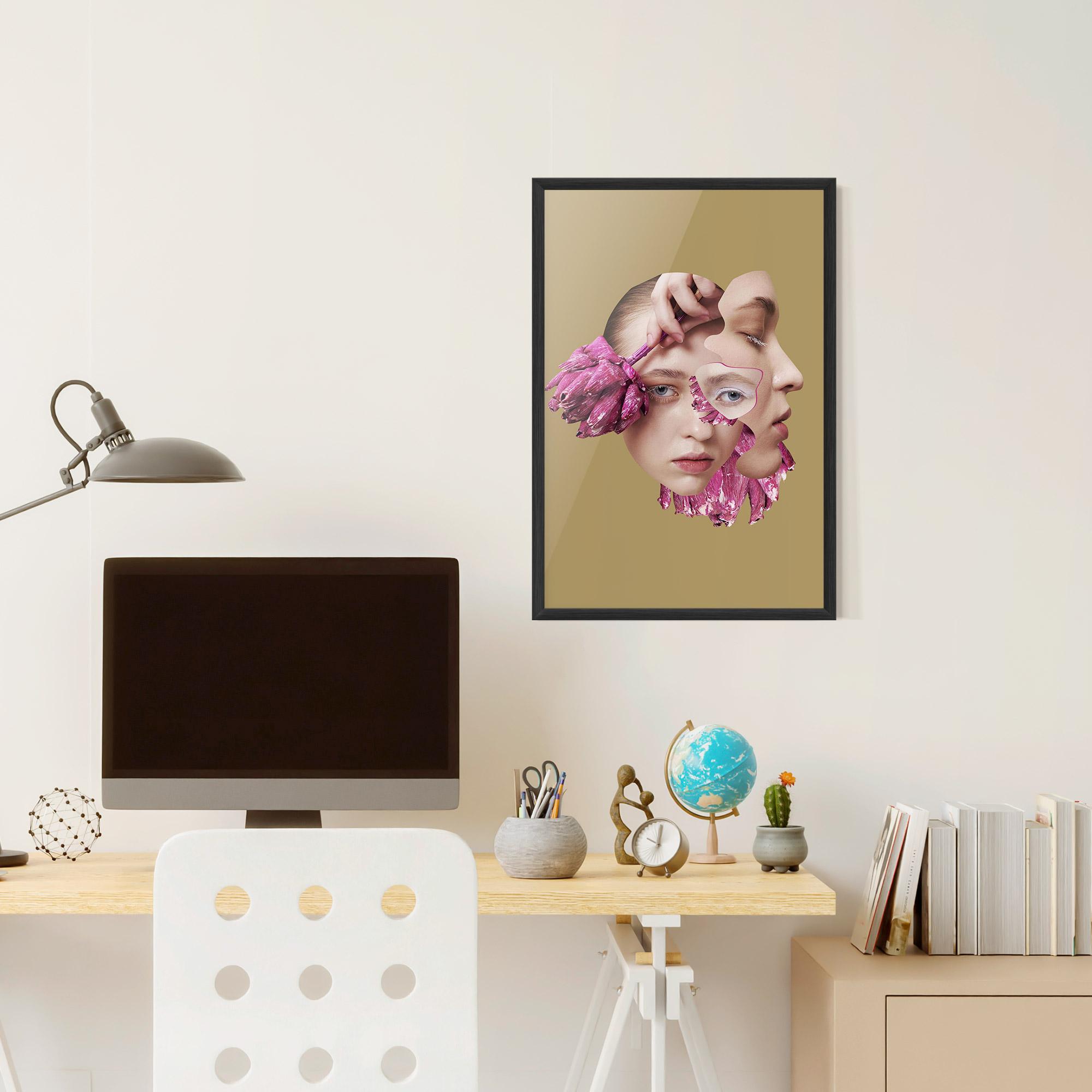 Keretezett Poszter Abstract Combination Face mockup 6