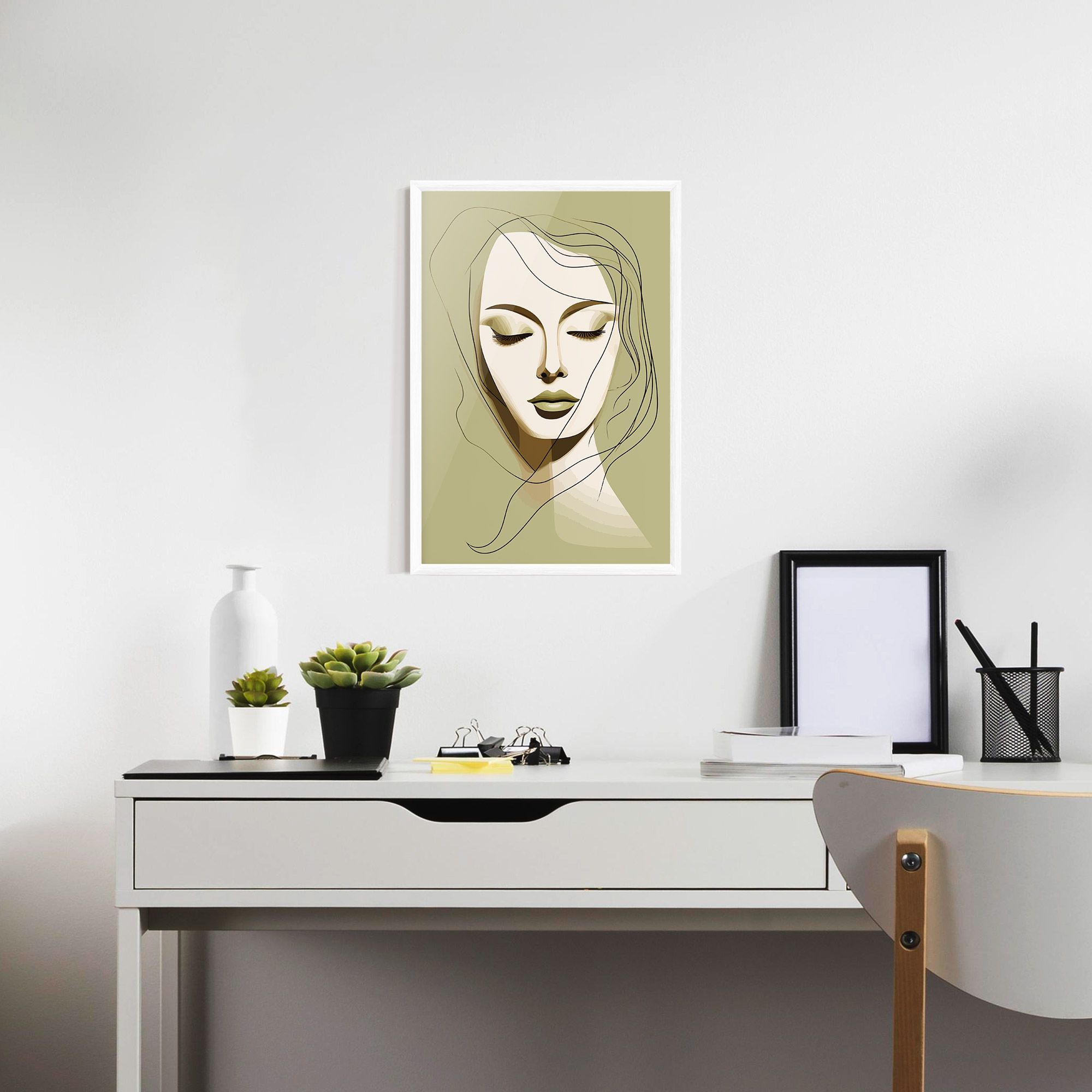 Cream Womans Face mockup 7