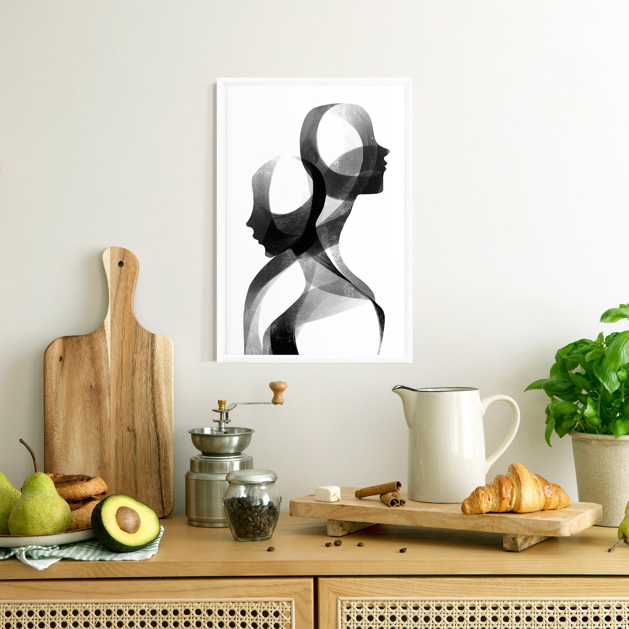 Keretezett Poszter Abstract Grey Couple mockup 8