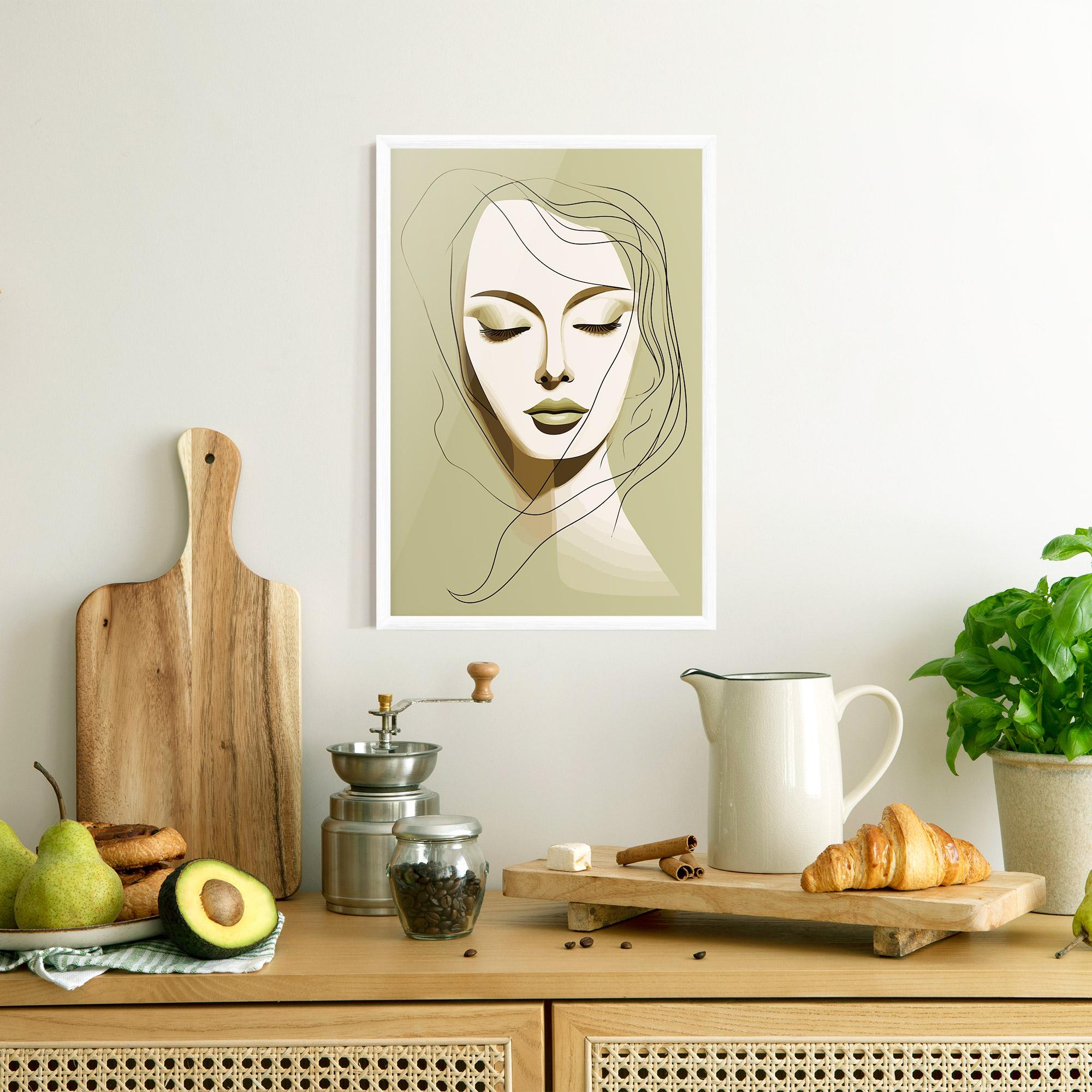 Keretezett Poszter Cream Womans Face mockup 8