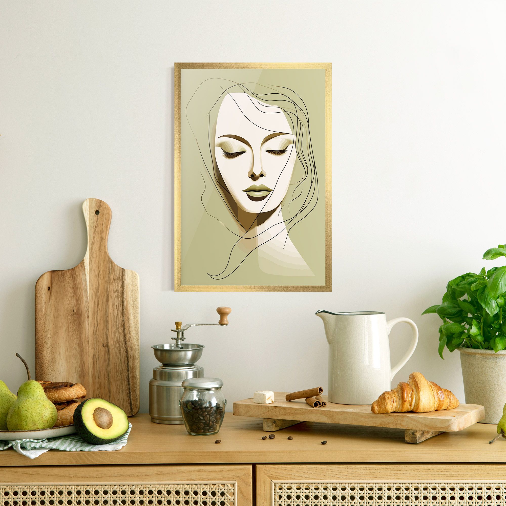 Cream Womans Face mockup 8