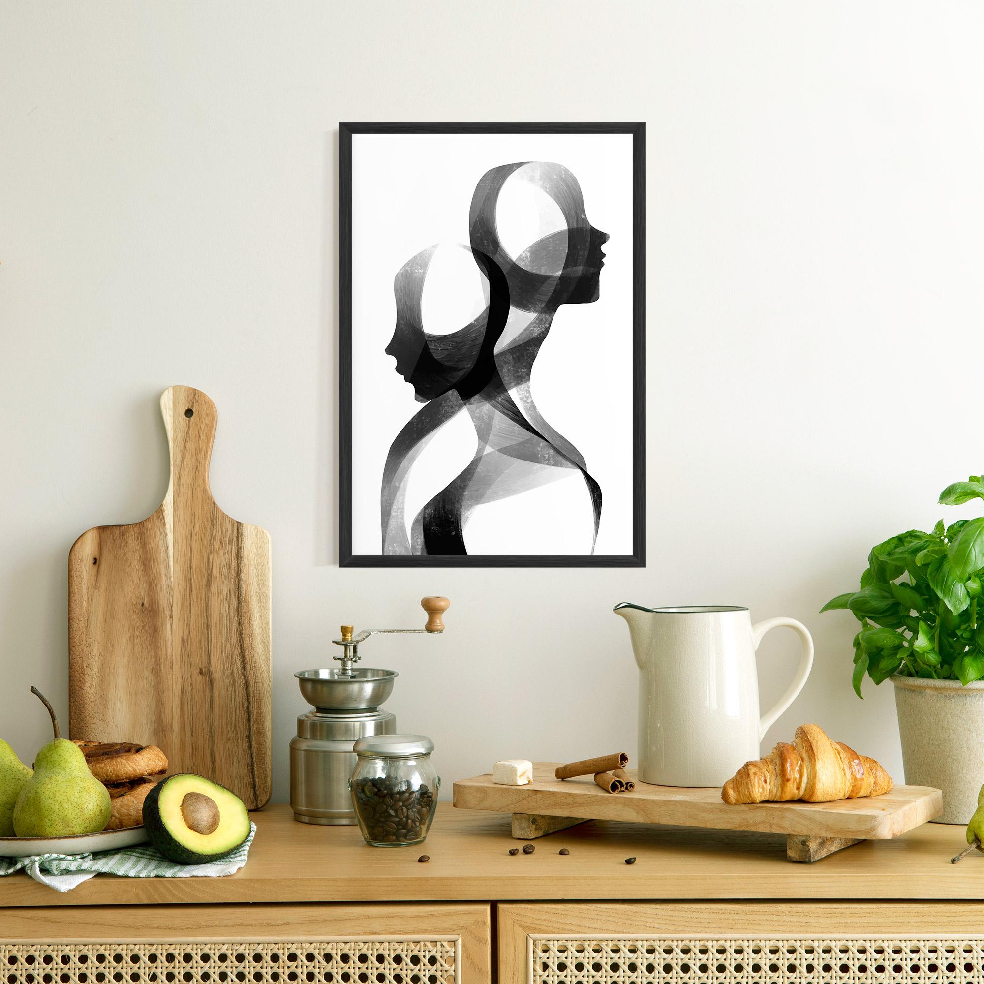 Keretezett Poszter Abstract Grey Couple mockup 8