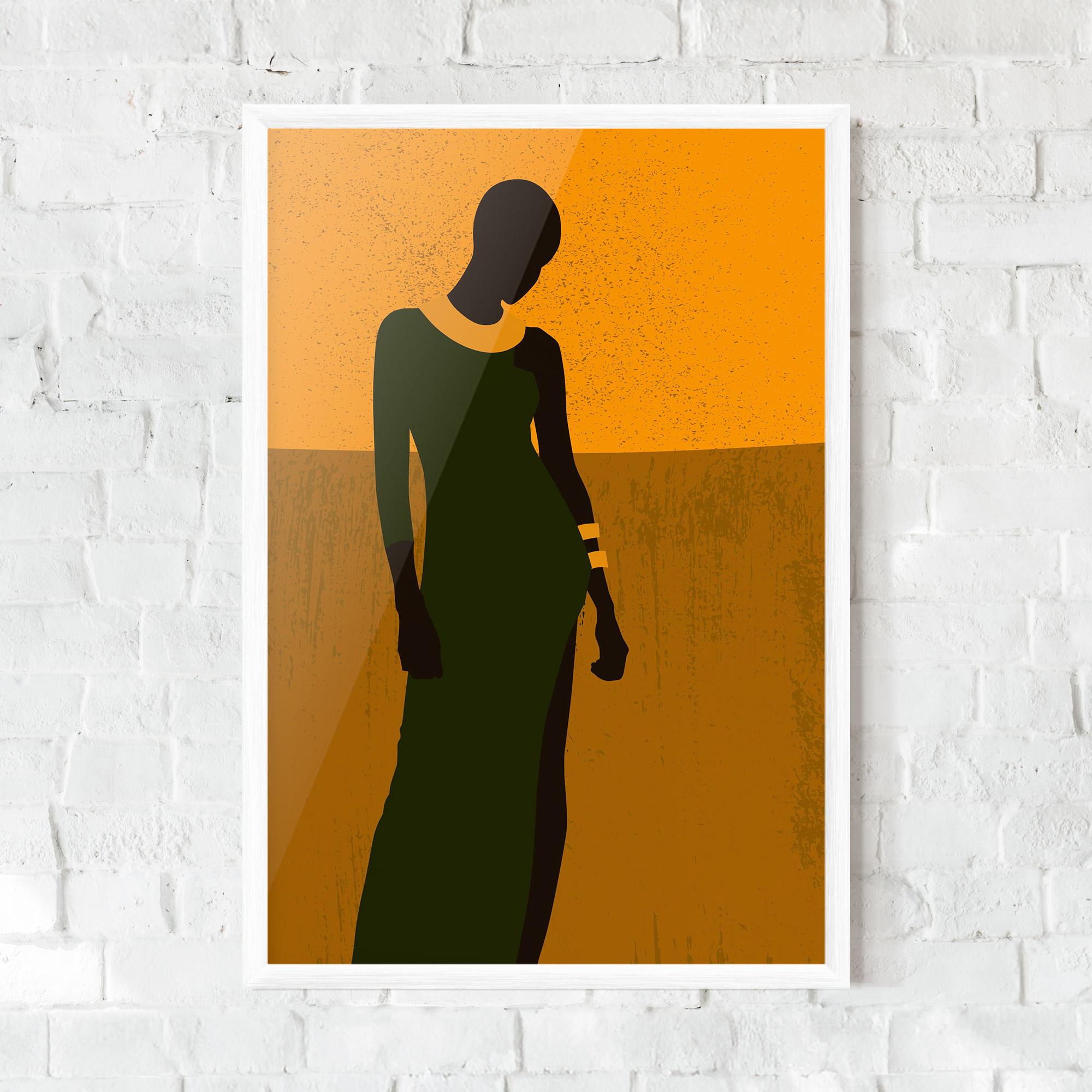 Keretezett Poszter African Dress mockup 0