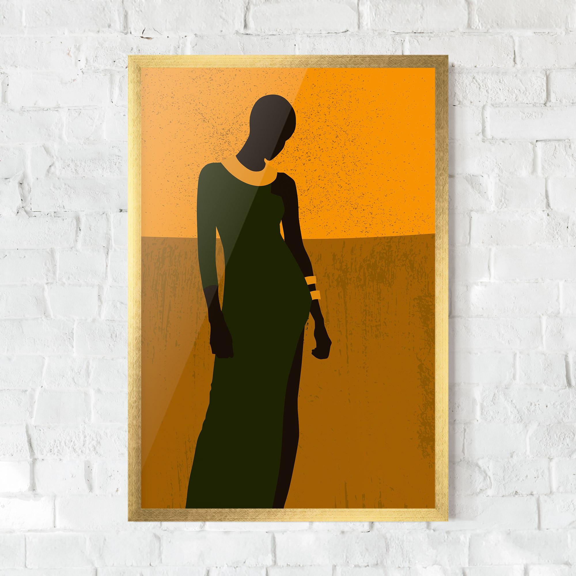 Keretezett Poszter African Dress mockup 0