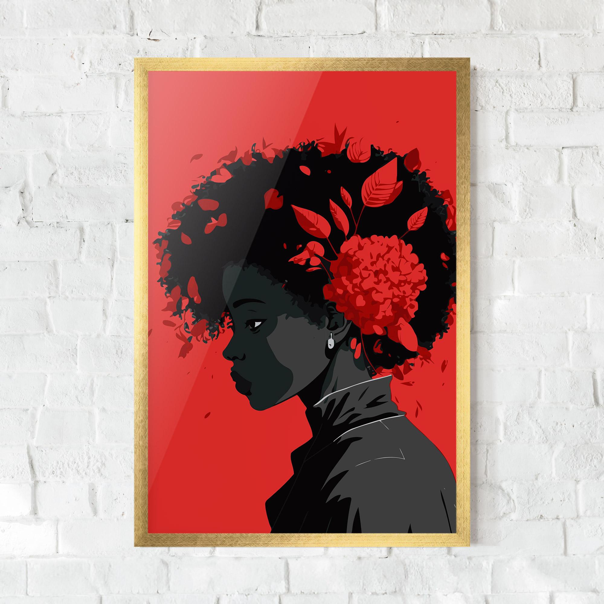 Keretezett Poszter African Red Flower mockup 0