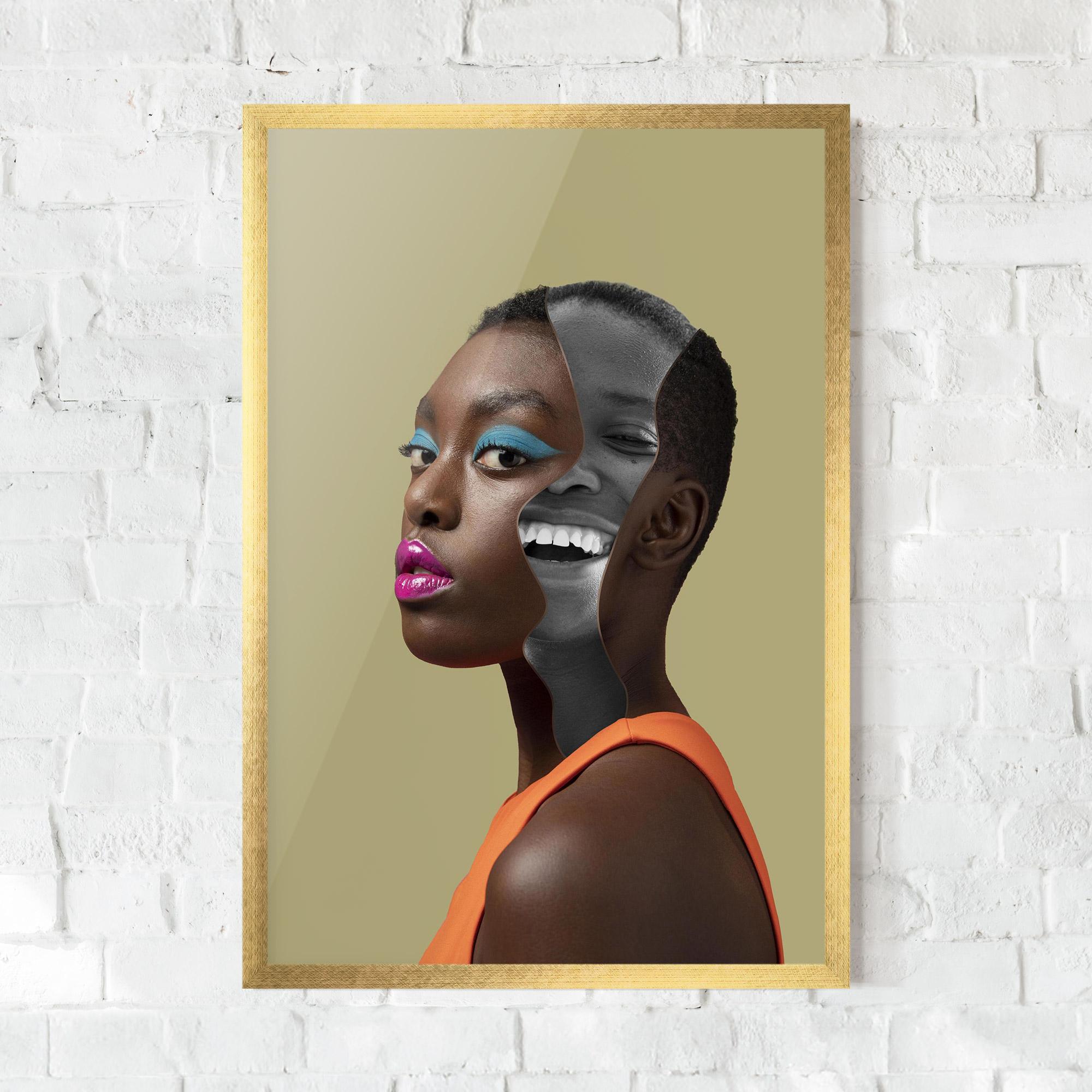 Keretezett Poszter American Woman Collage mockup 0