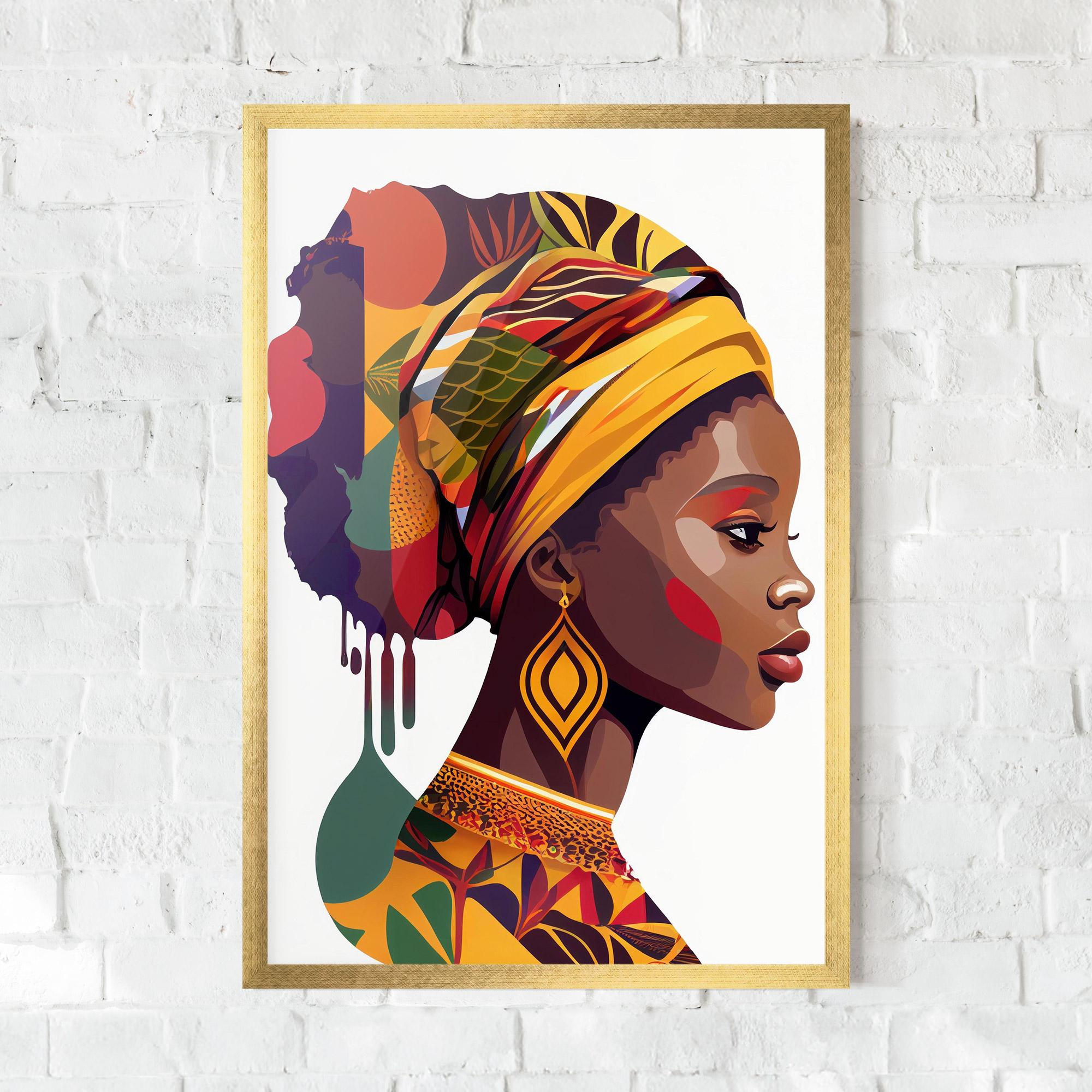 Keretezett Poszter Colorful African mockup 0