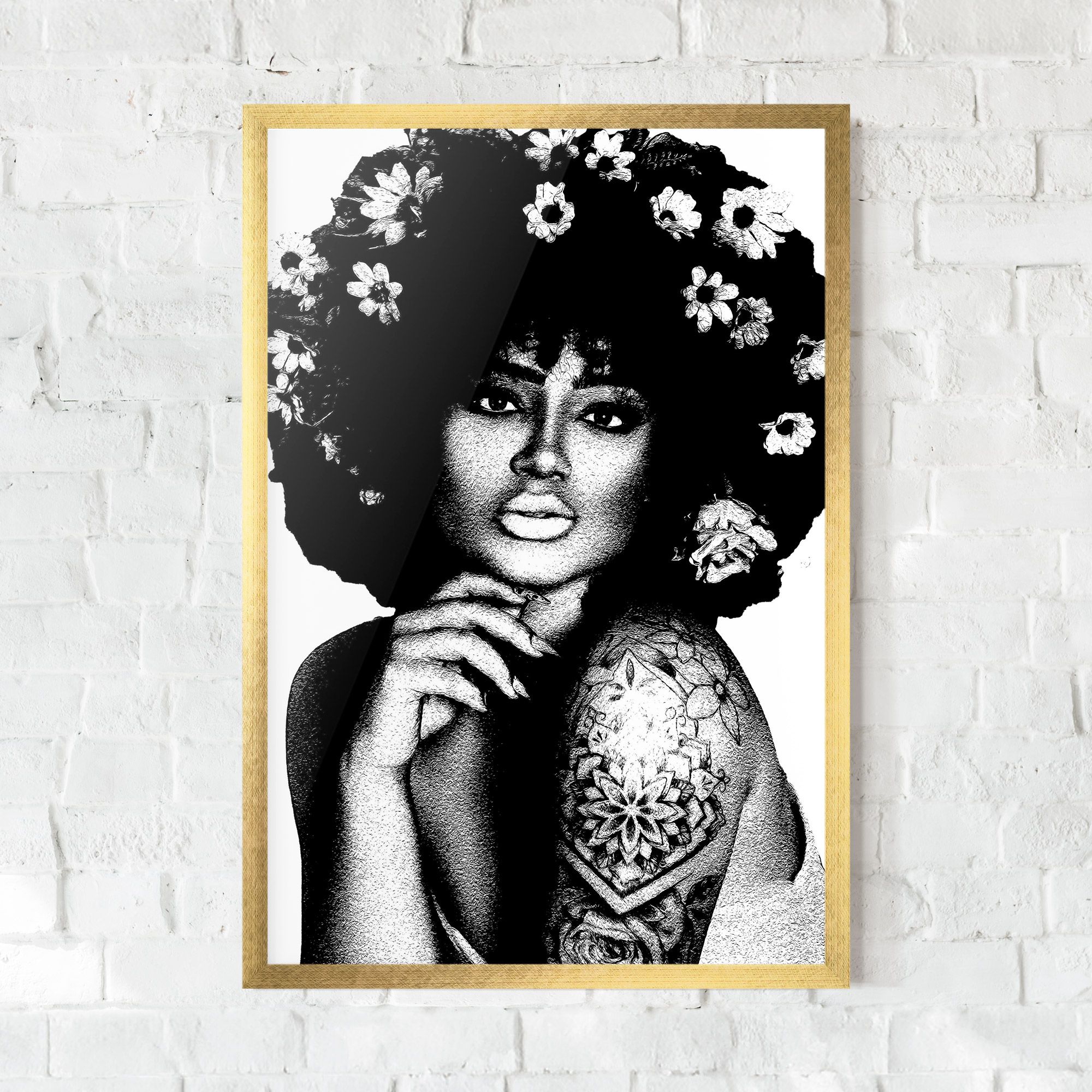 Flower African Woman mockup 0