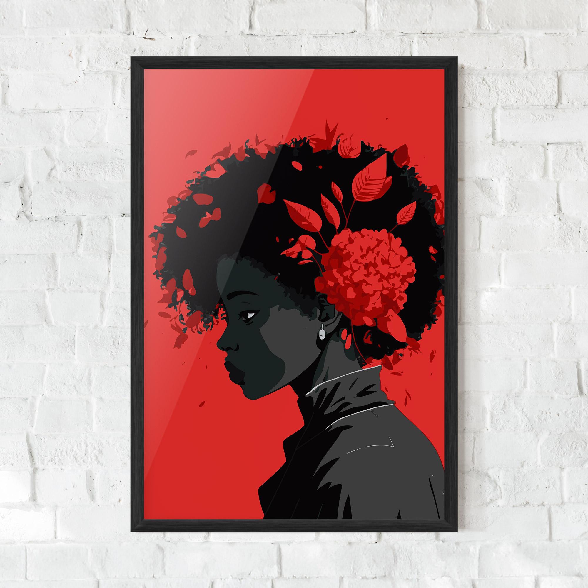 Keretezett Poszter African Red Flower mockup 0