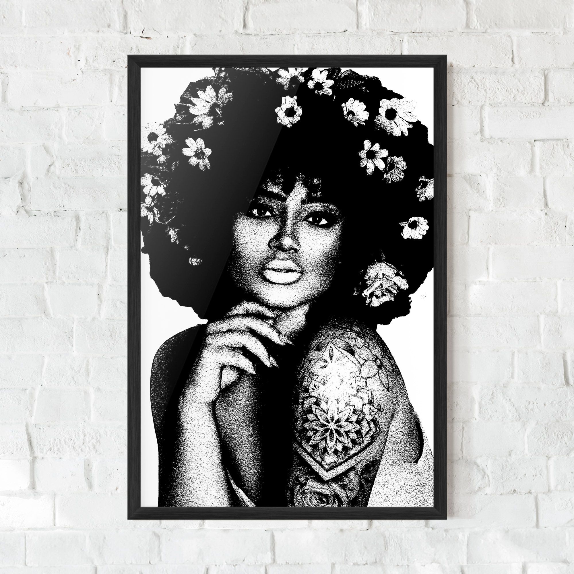 Flower African Woman mockup 0