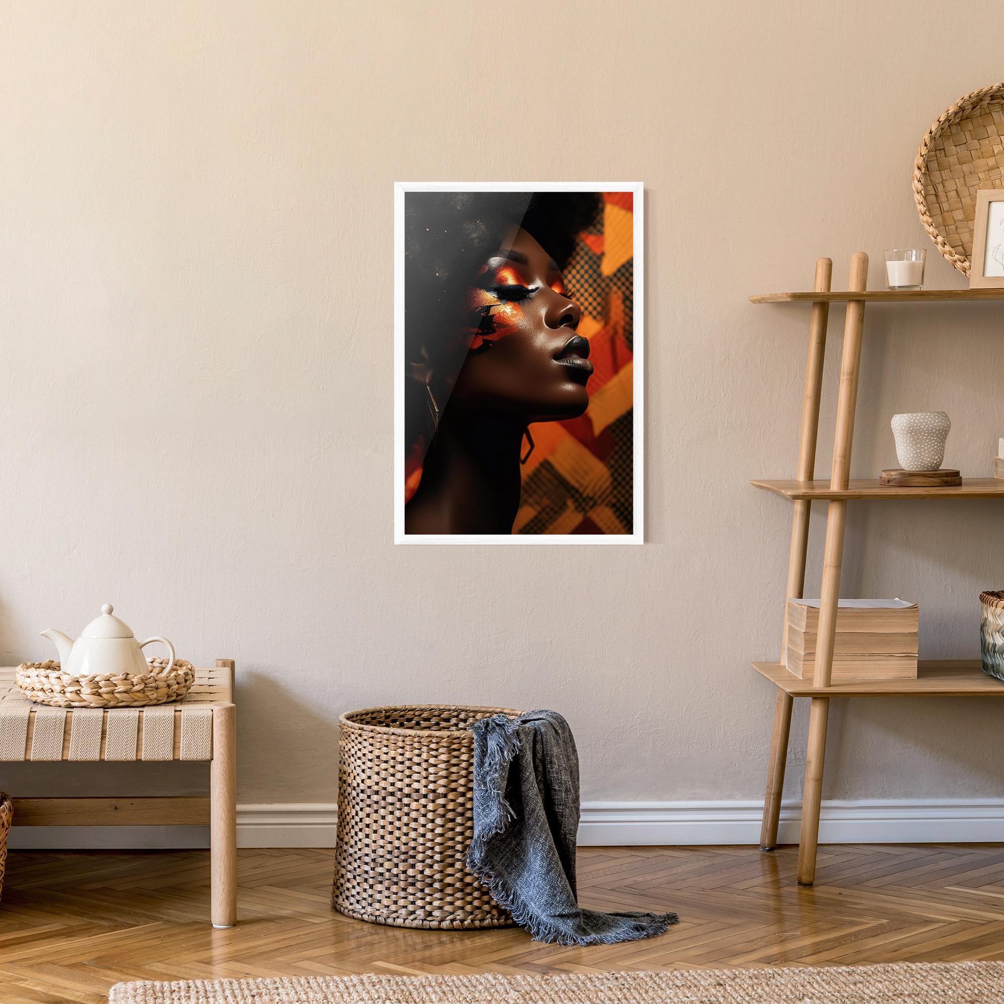 Keretezett Poszter Orange Makeup Woman mockup 9