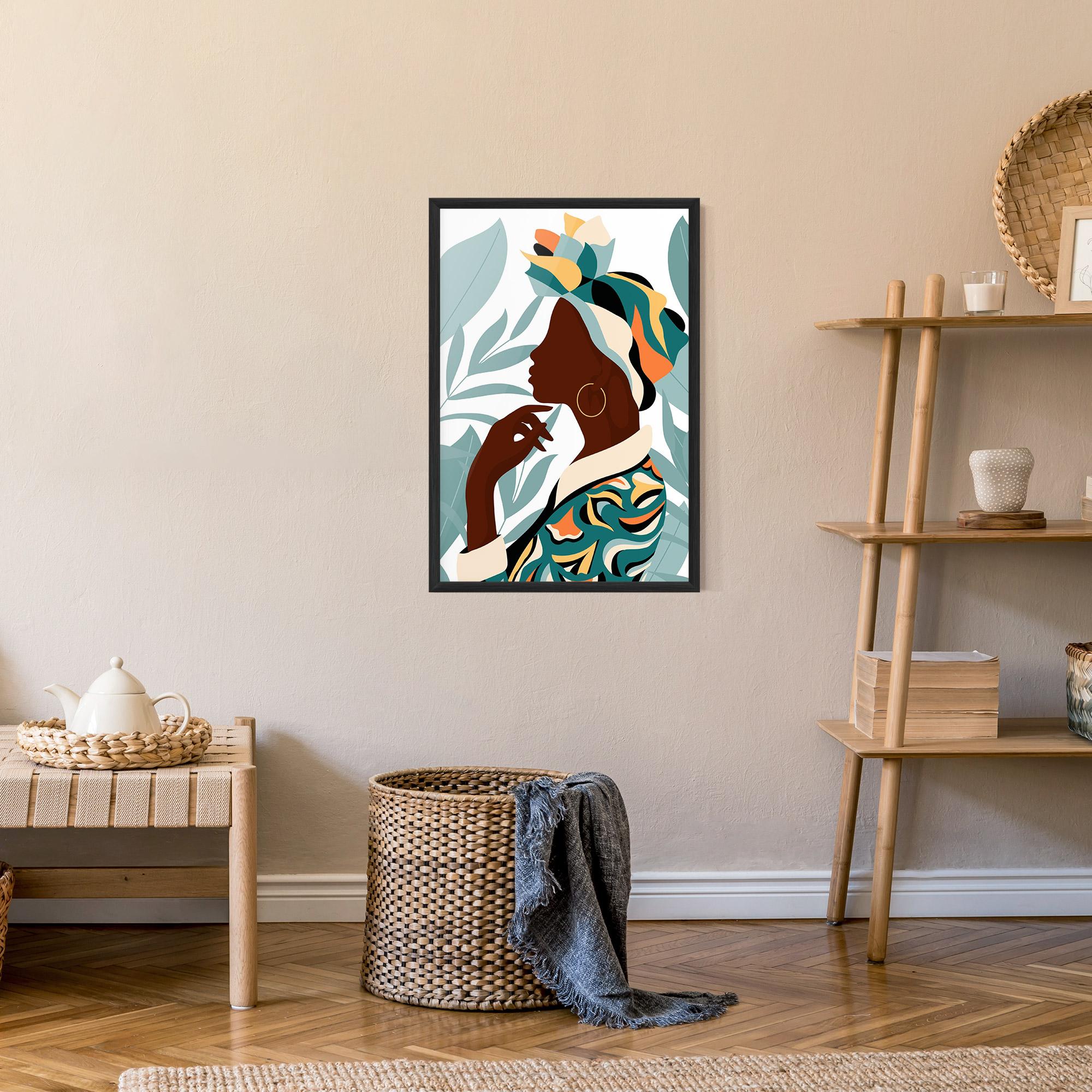 Keretezett Poszter Gold African Earring mockup 9