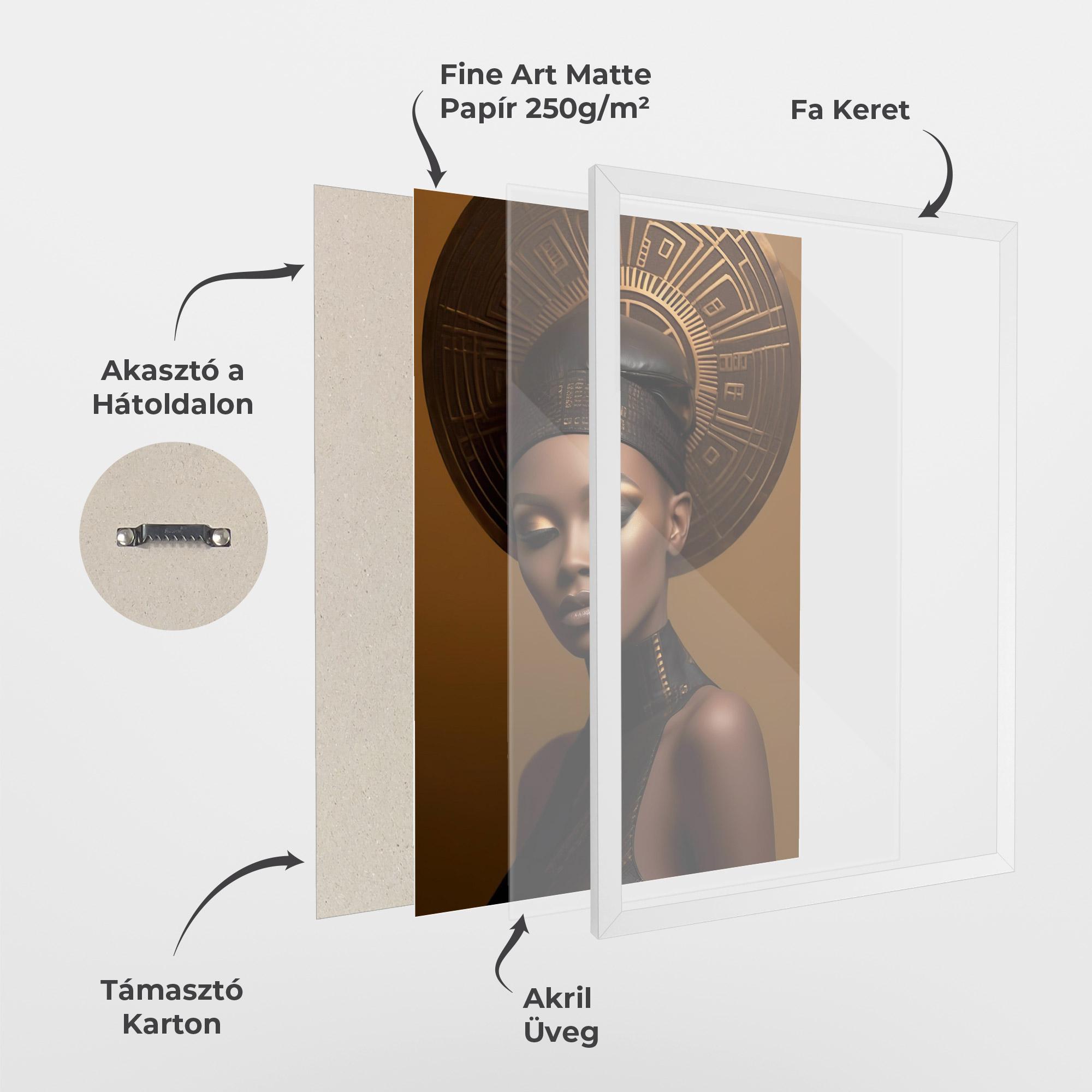 Keretezett Poszter African Abstract Art mockup 1