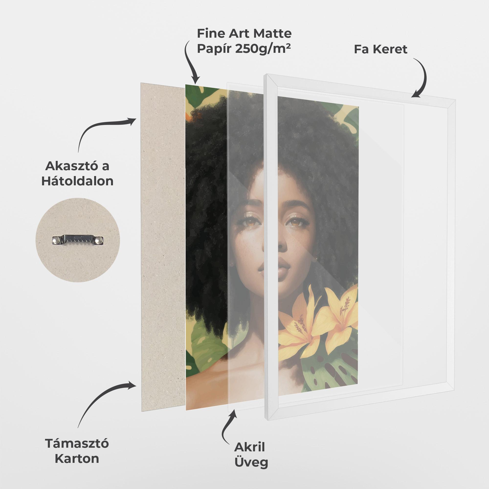 Keretezett Poszter Beautiful African Girl mockup 1