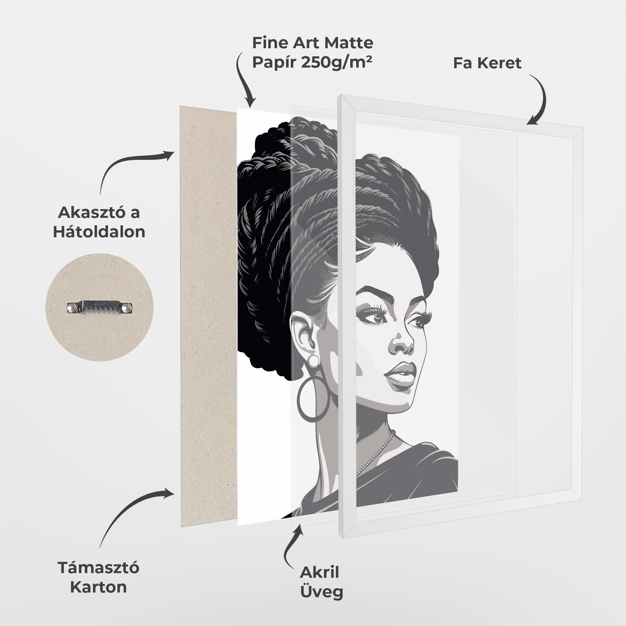 Keretezett Poszter Brown Skin Woman mockup 1