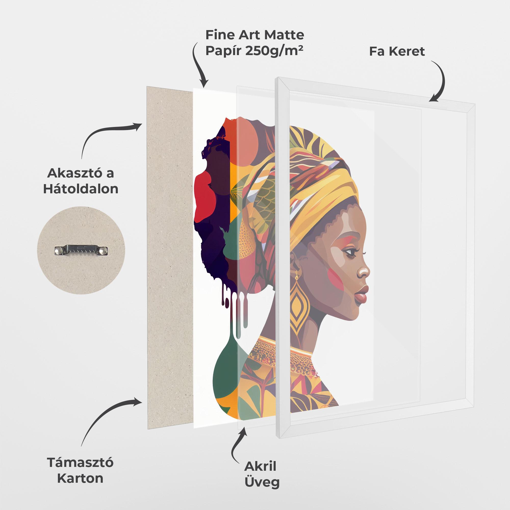 Keretezett Poszter Colorful African mockup 1