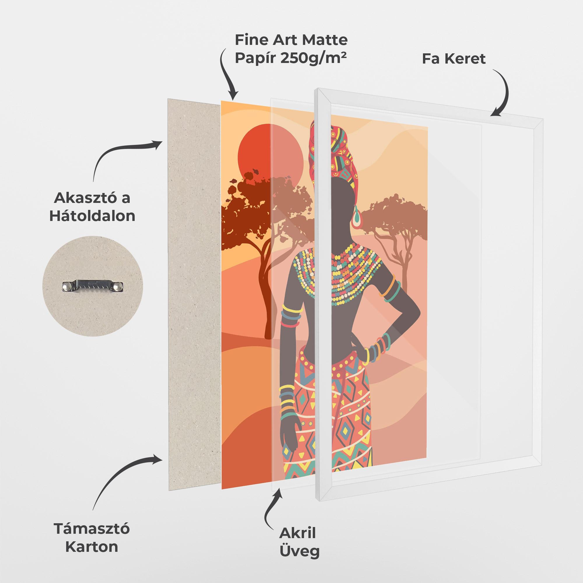 Keretezett Poszter Ethnic African Color mockup 1