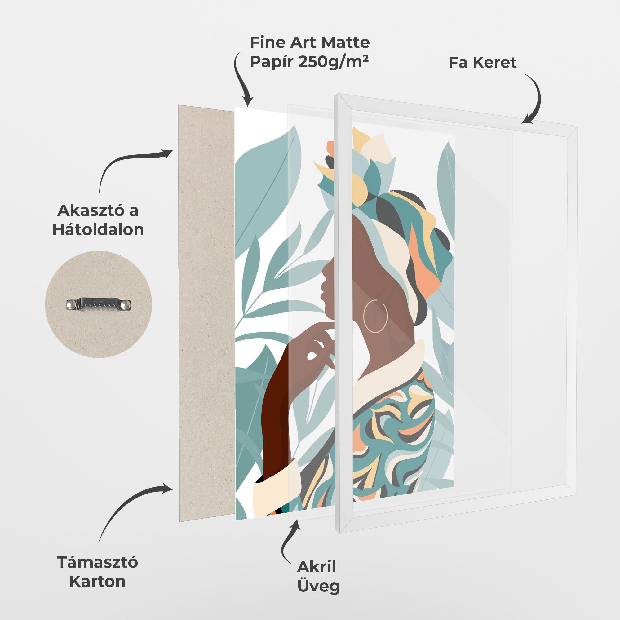 Keretezett Poszter Gold African Earring mockup 1