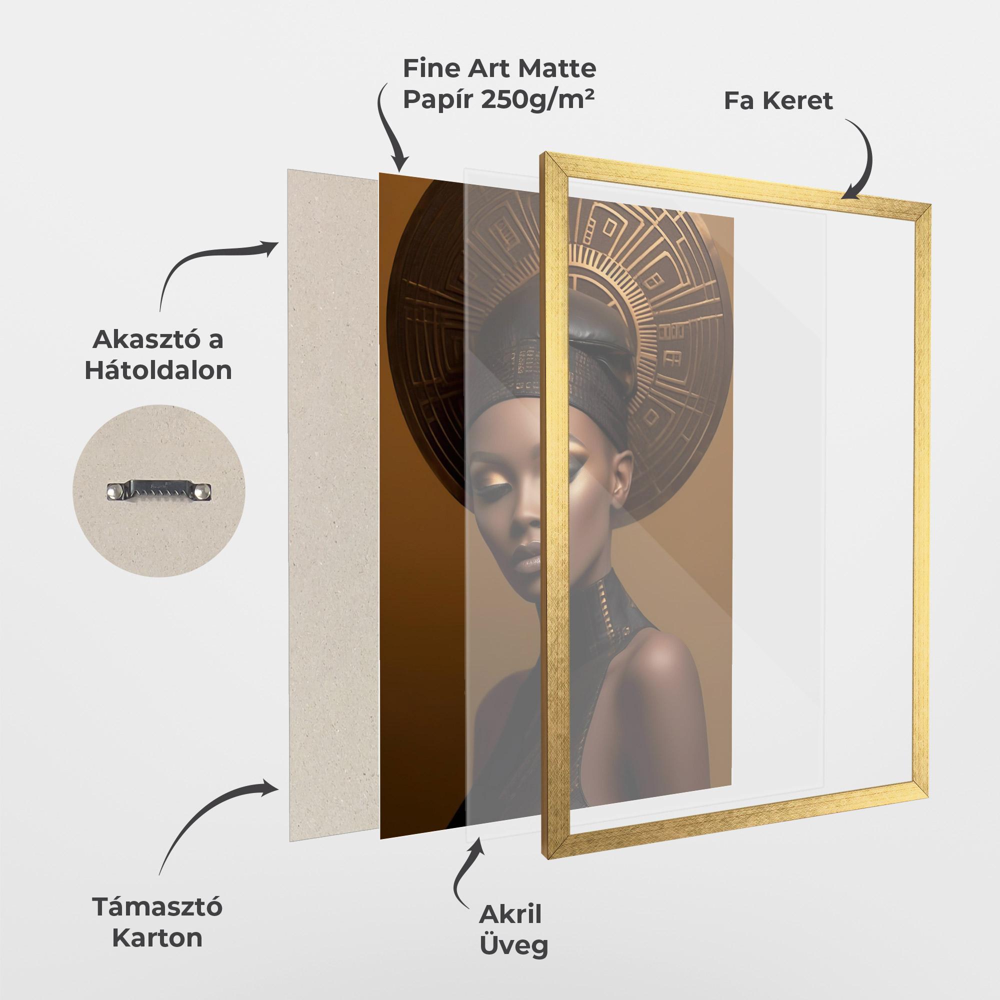 Keretezett Poszter African Abstract Art mockup 1