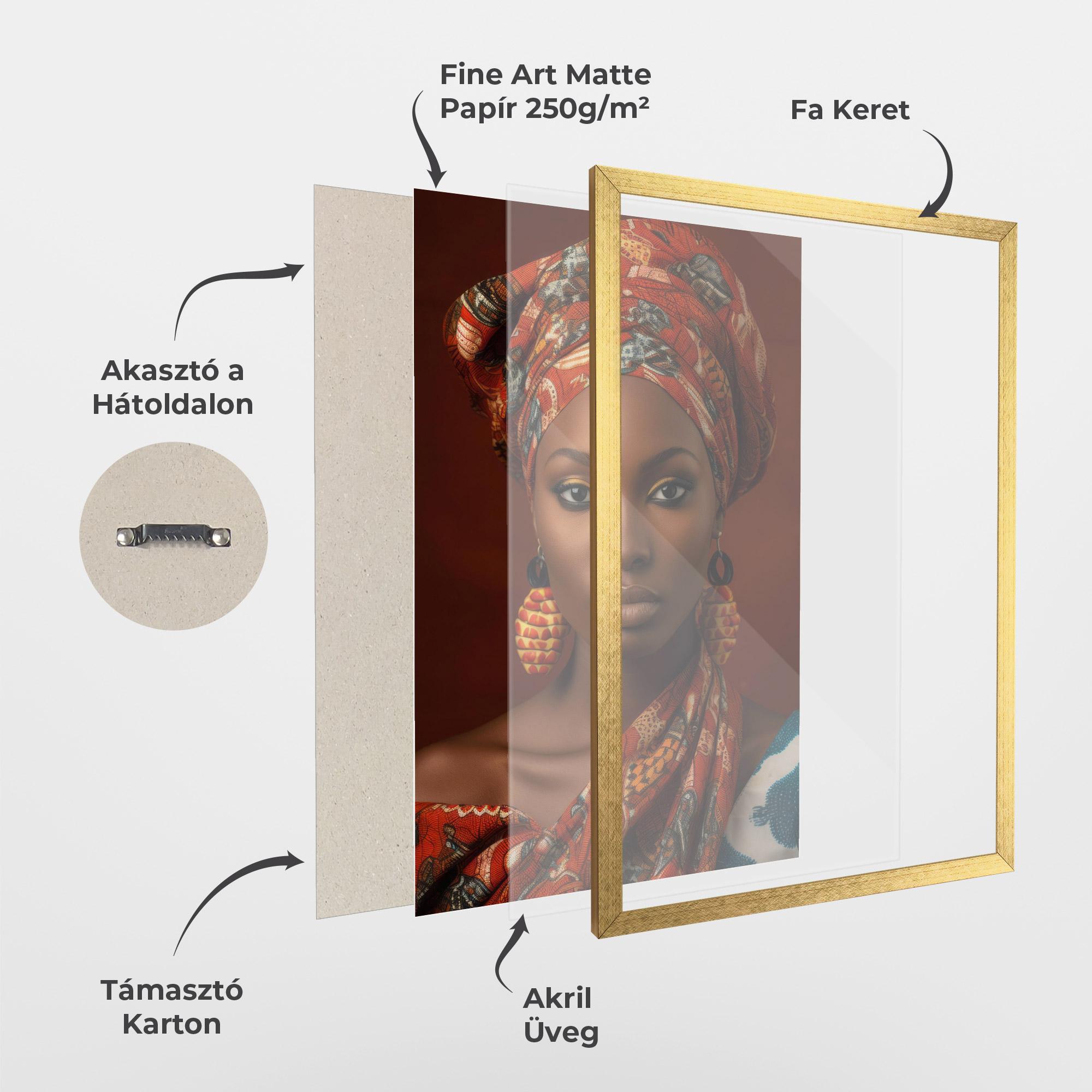 Keretezett Poszter African Black Eyeliner mockup 1