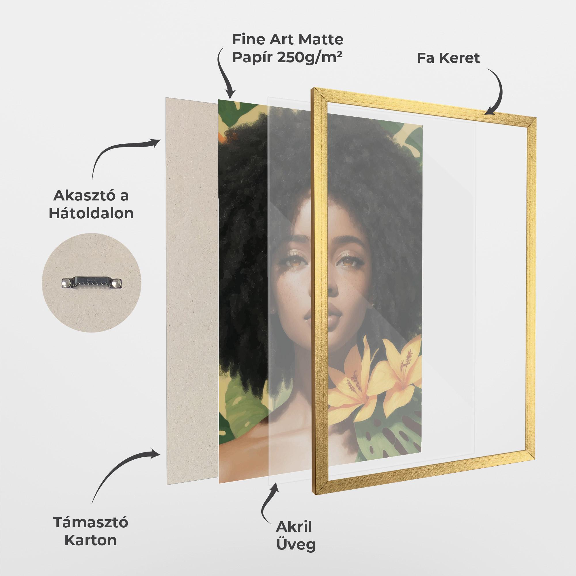 Keretezett Poszter Beautiful African Girl mockup 1