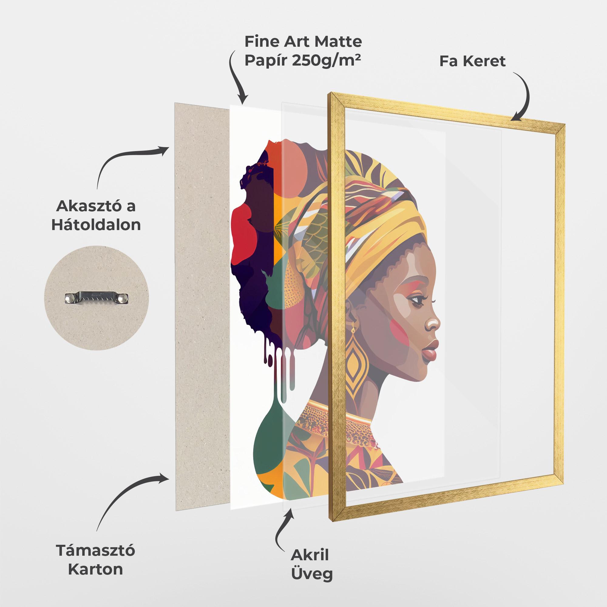 Keretezett Poszter Colorful African mockup 1