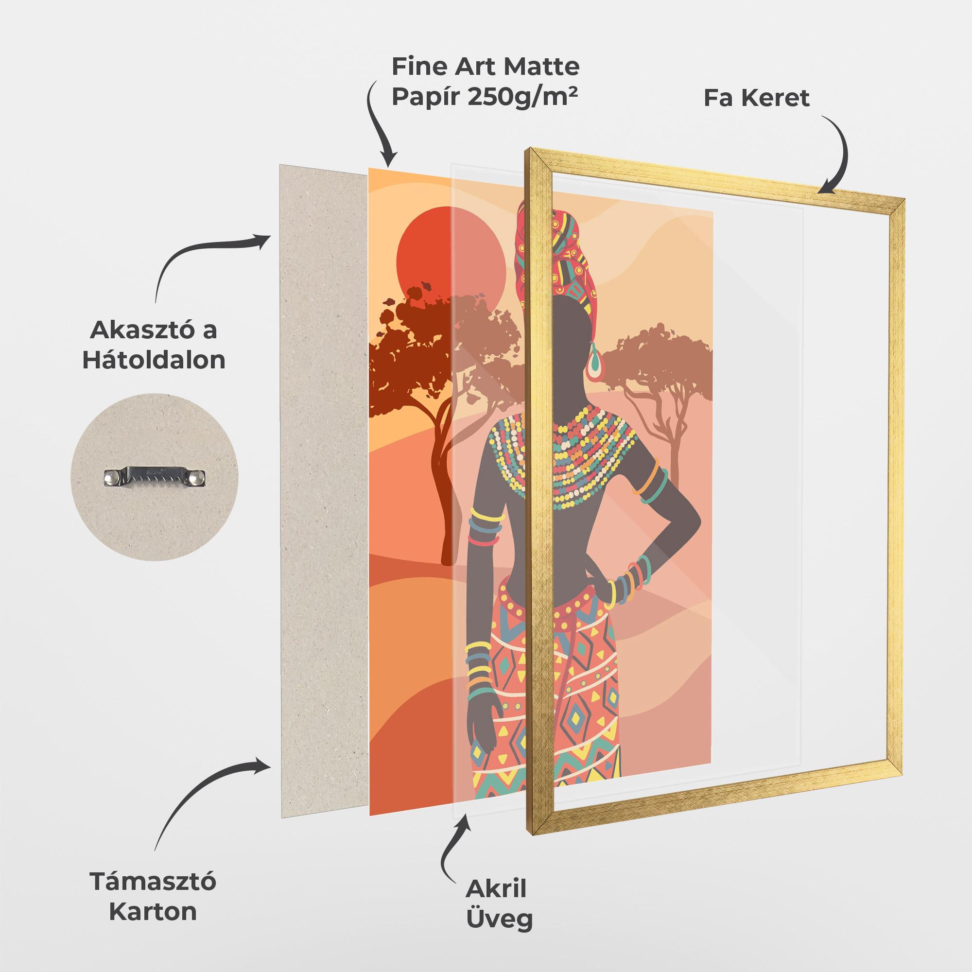 Keretezett Poszter Ethnic African Color mockup 1