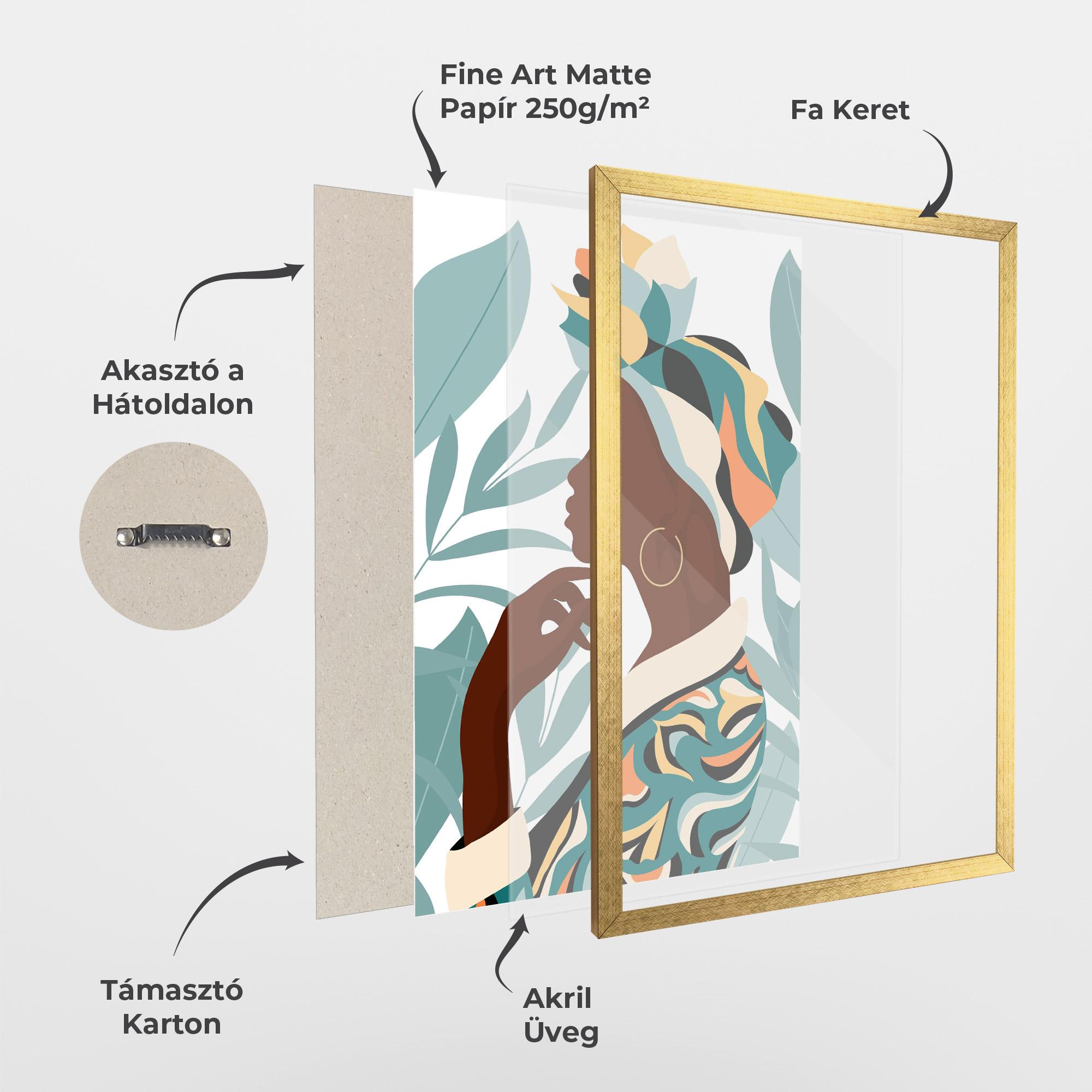 Keretezett Poszter Gold African Earring mockup 1