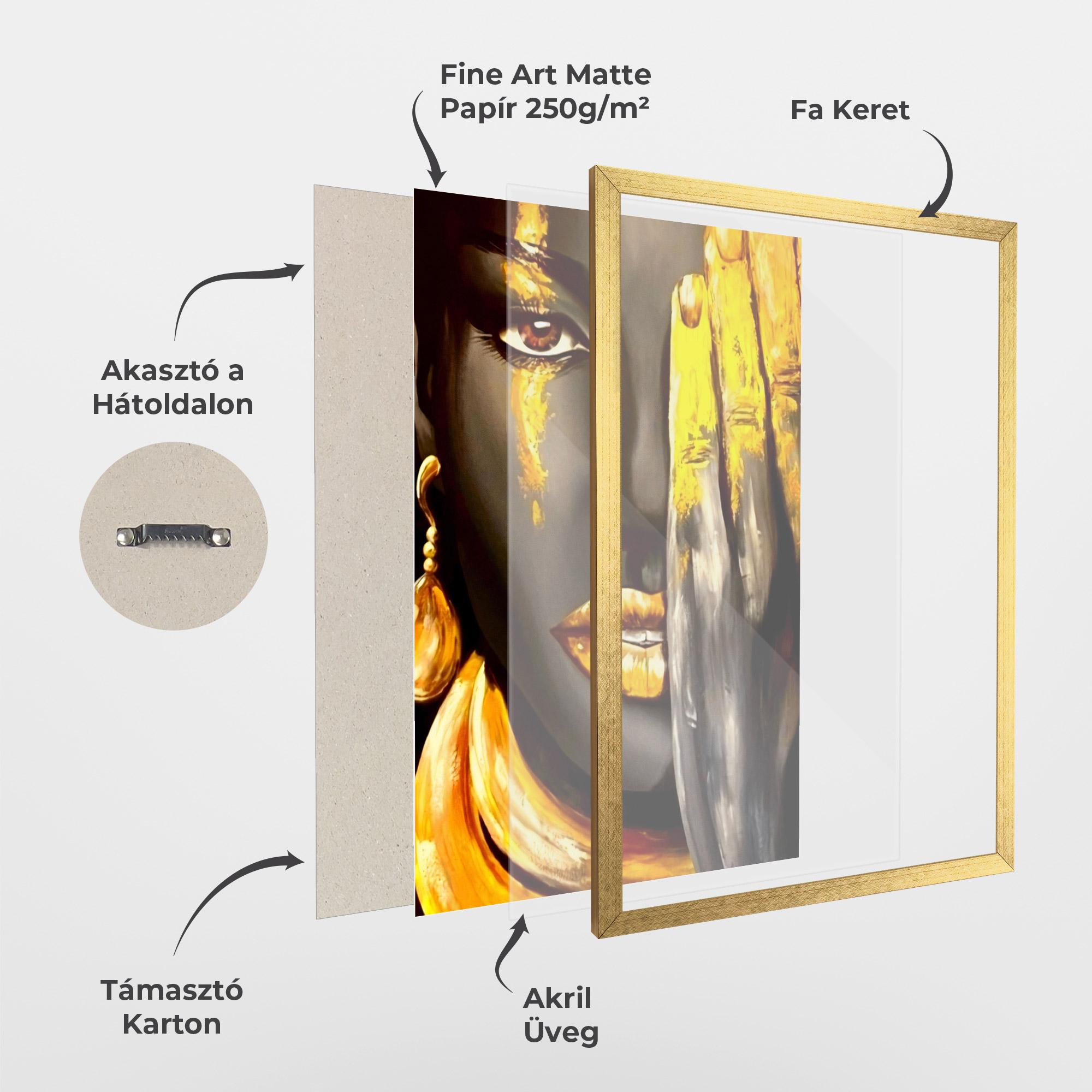Keretezett Poszter Golden African Women mockup 1